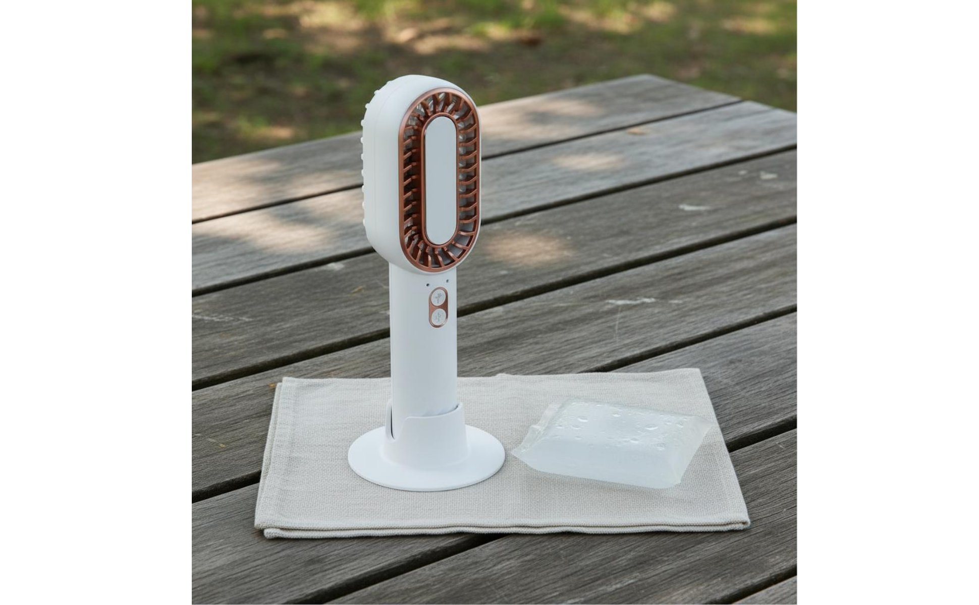 Handheld Cooling Fan Twin Blade Design Rechargeable Desk Fan for Outdoor, Travel