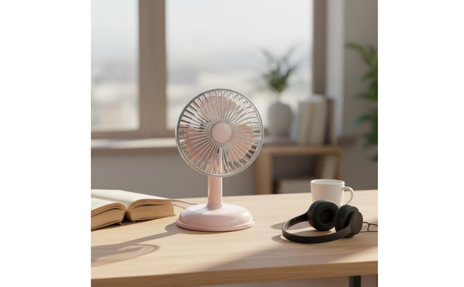 Retro Design Desk Fan Adjustable Head Portable USB Fan Easy to Clean