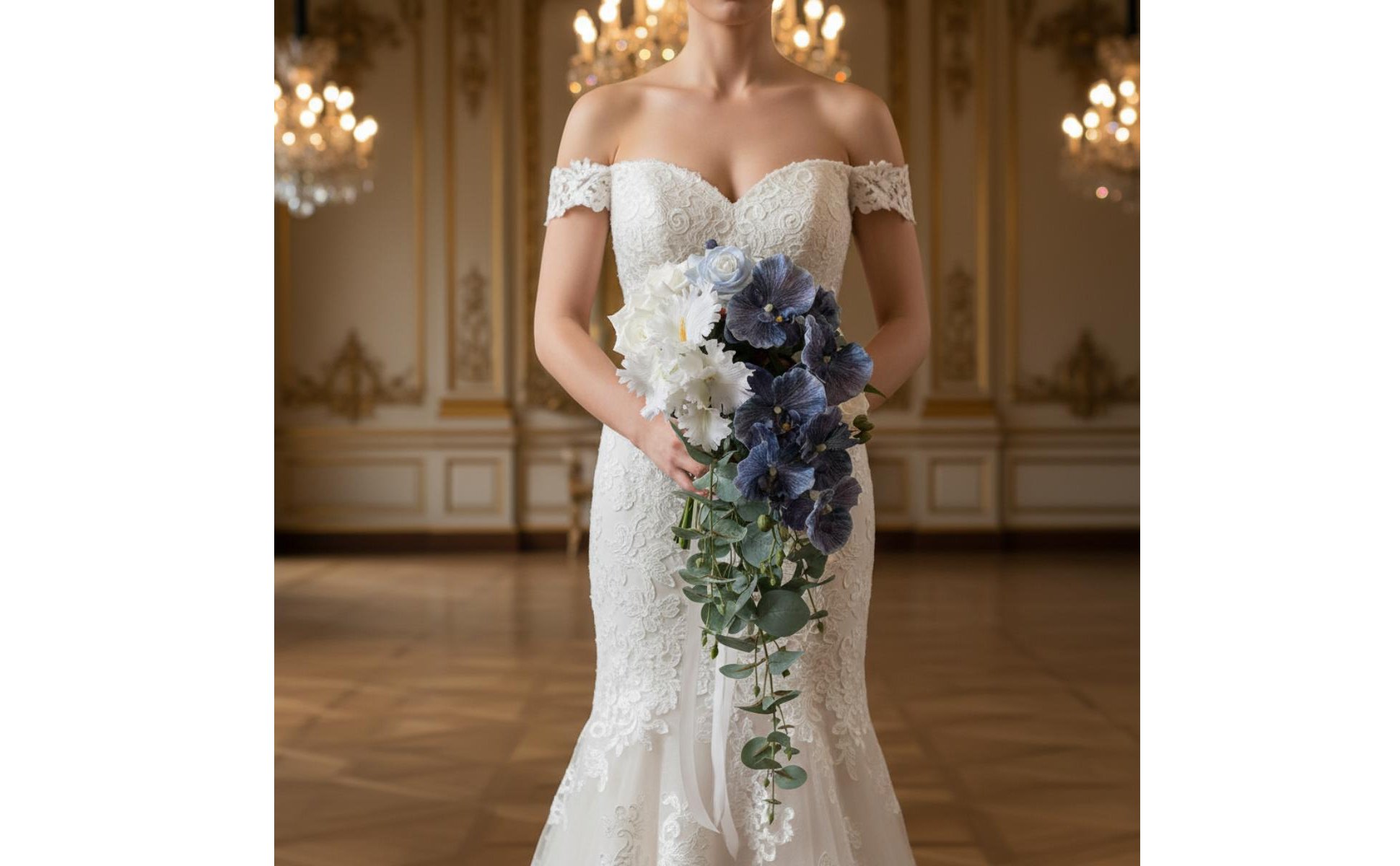 Waterfall Bridal Flower Arrangement Romantic Design Cascading Wedding Flower