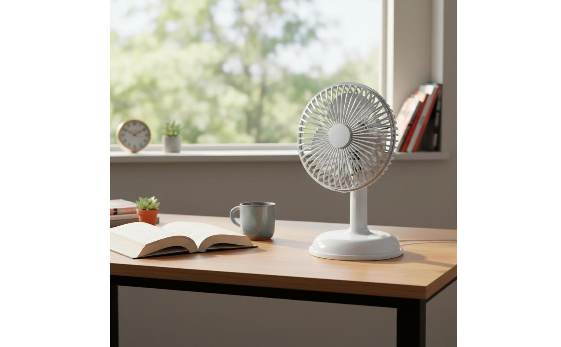 Retro Design Desk Fan Adjustable Head Portable USB Fan Easy to Clean