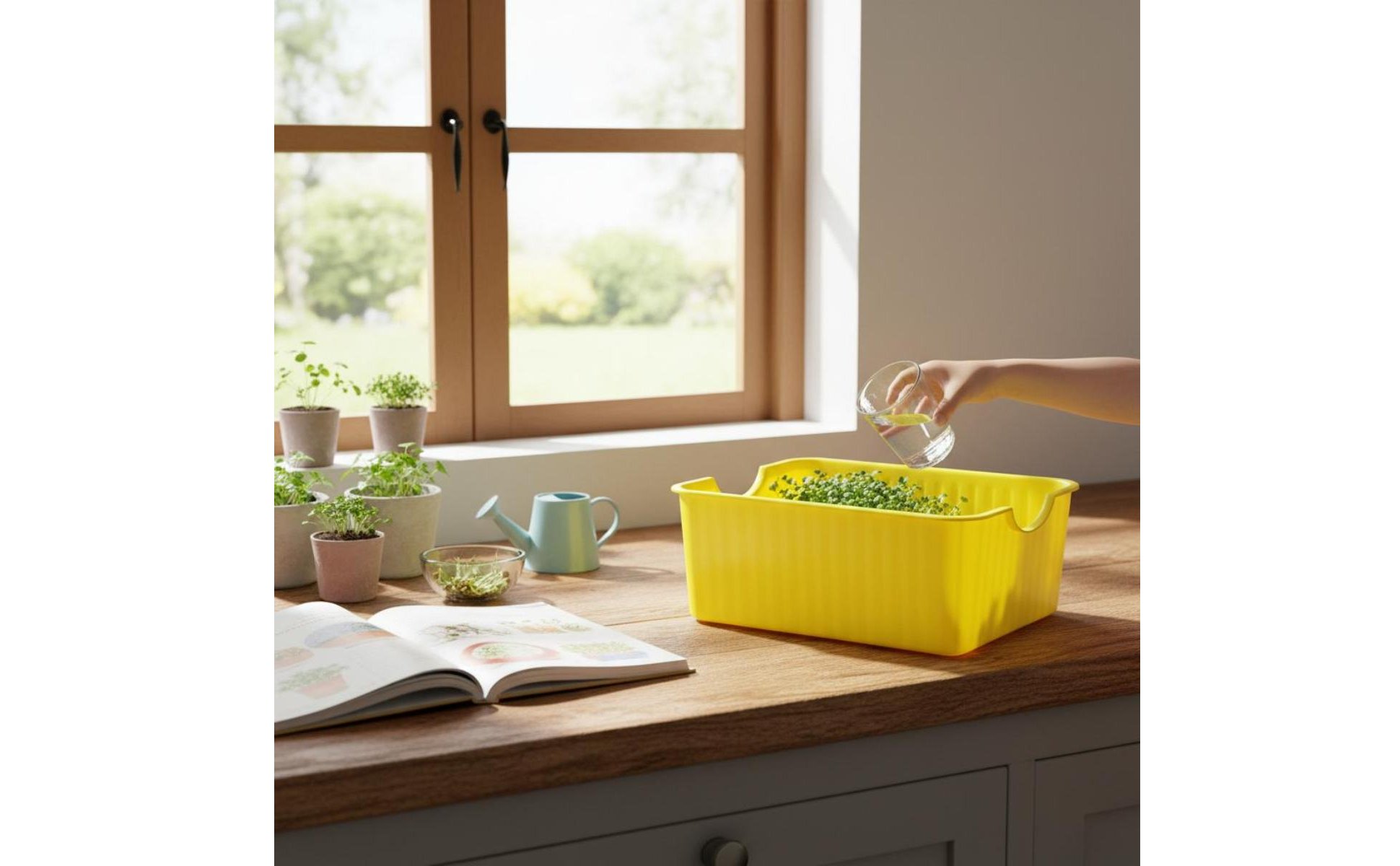 Bean Sprout Grower Box Two-Layer Design Soilless Sprouter for Pet Owners