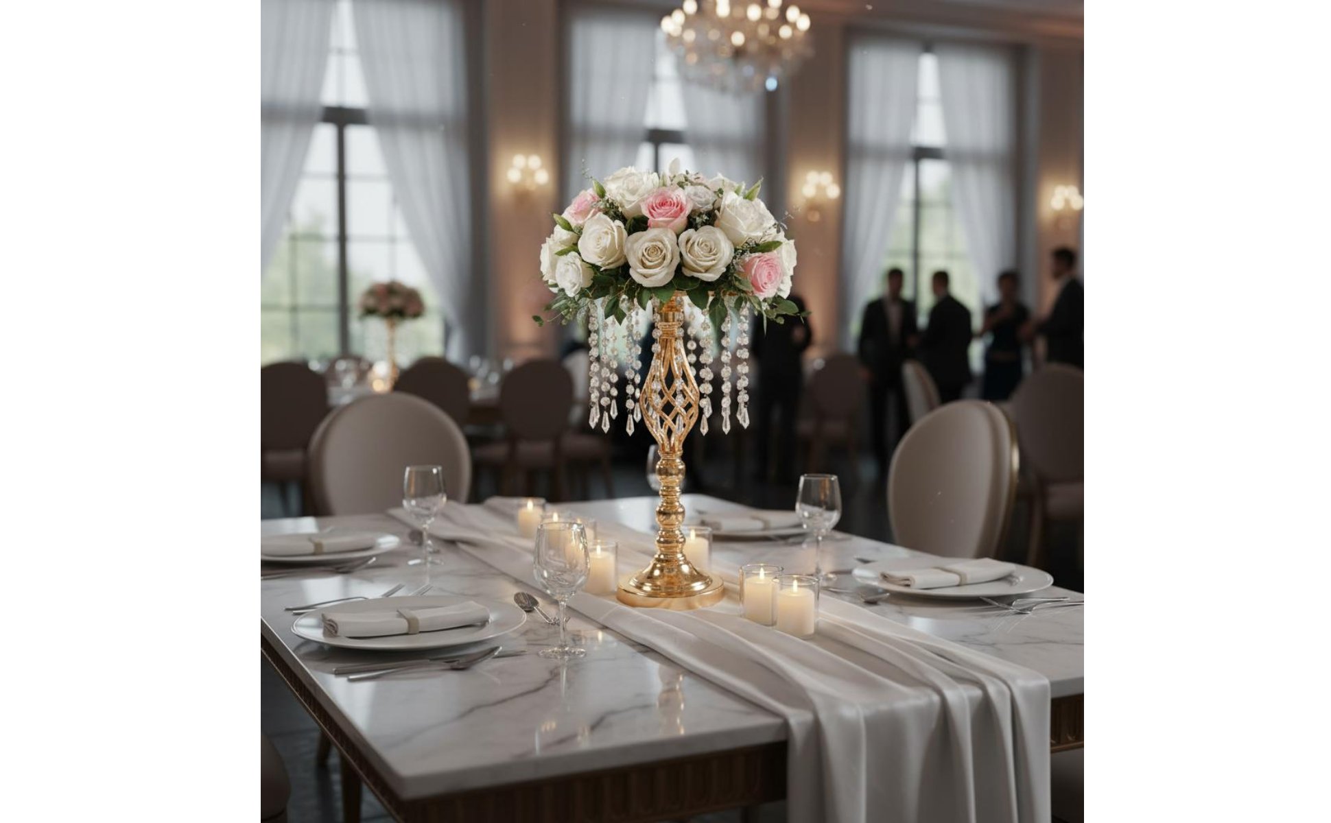 Wedding Flower Holder Electroplated Finish Wedding Table Flower Holder