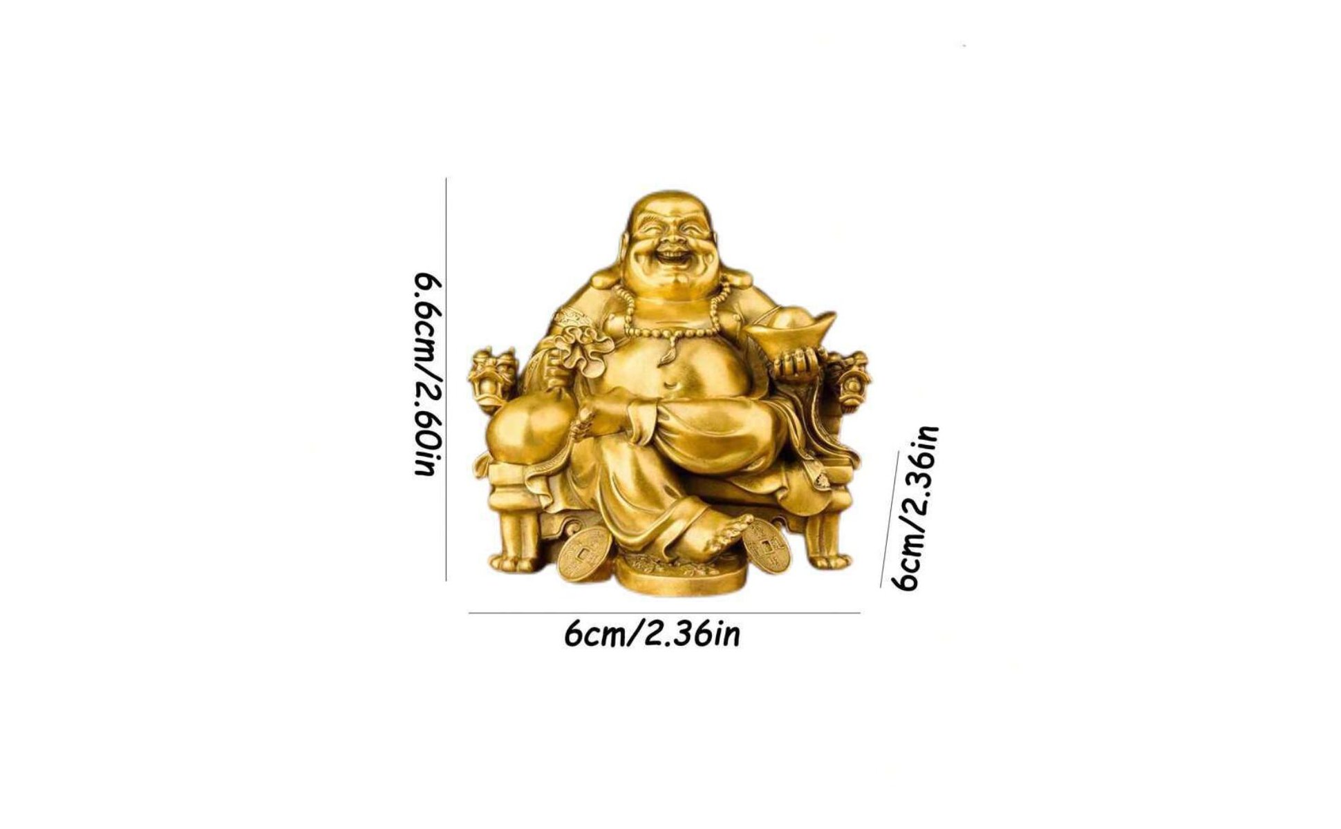 Laughing Buddha Statue Wealth Attraction Golden Maitreya Figurine Good Fortune