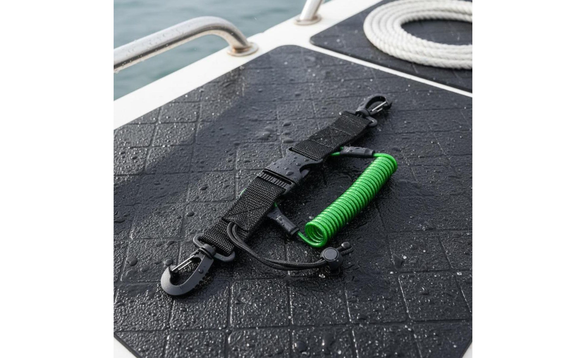 Diving Coil Lanyard Steel Wire Core Underwater Camera Tether Coiled Design