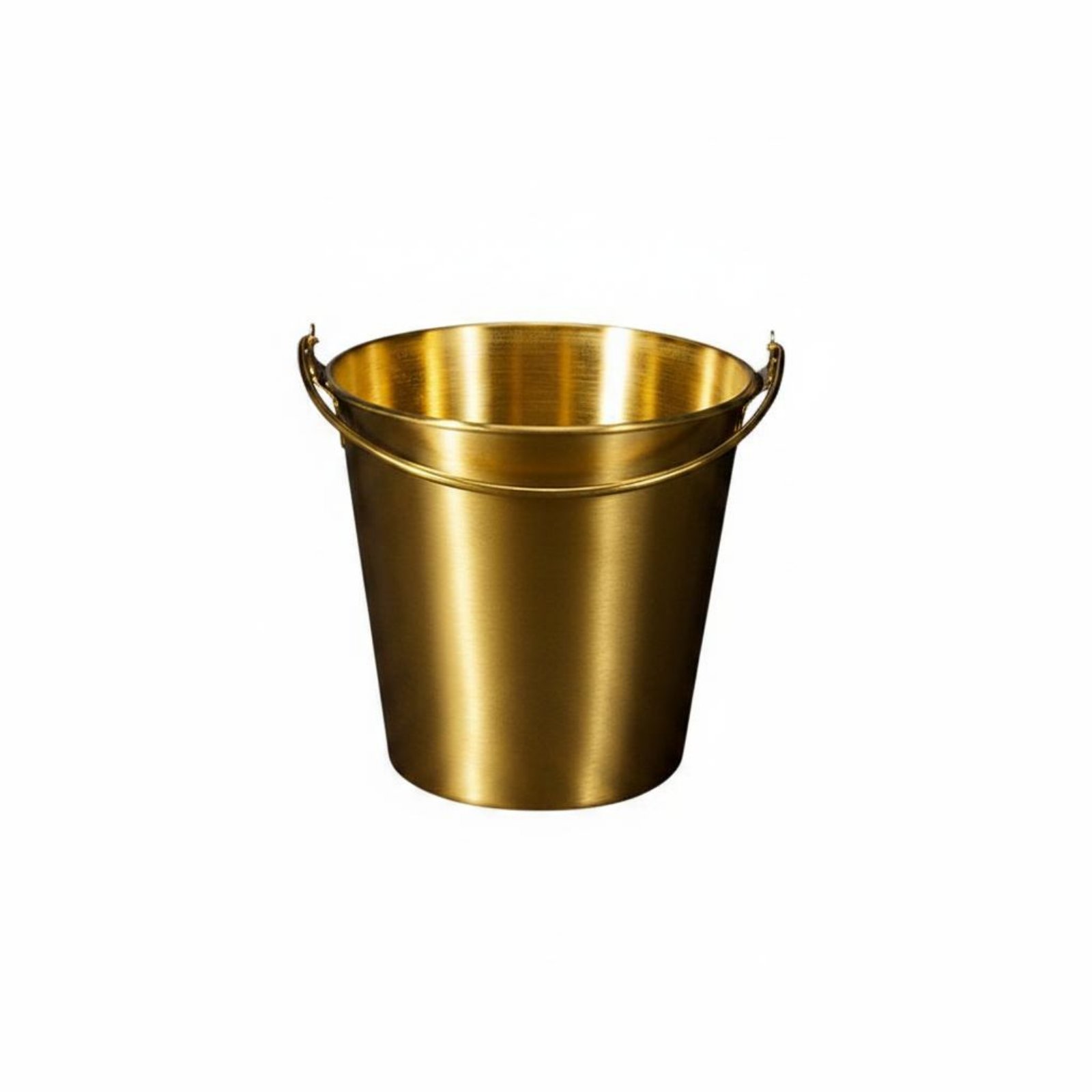 Stainless Steel Snack Bucket Small Metal Pail with Handle Smooth Edges Serving Container for Restaurant