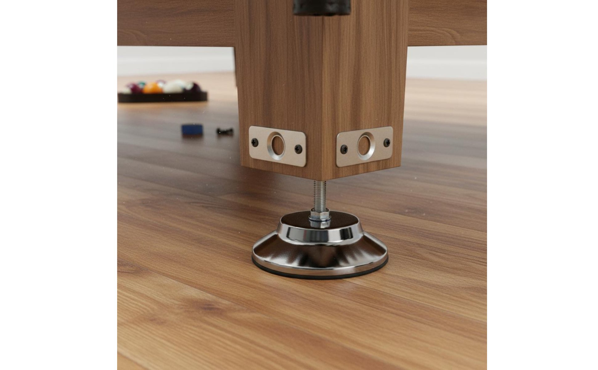 Billiard Table Adjustable Feet Set Chrome Finish 5 Inch Table Leveling Feet