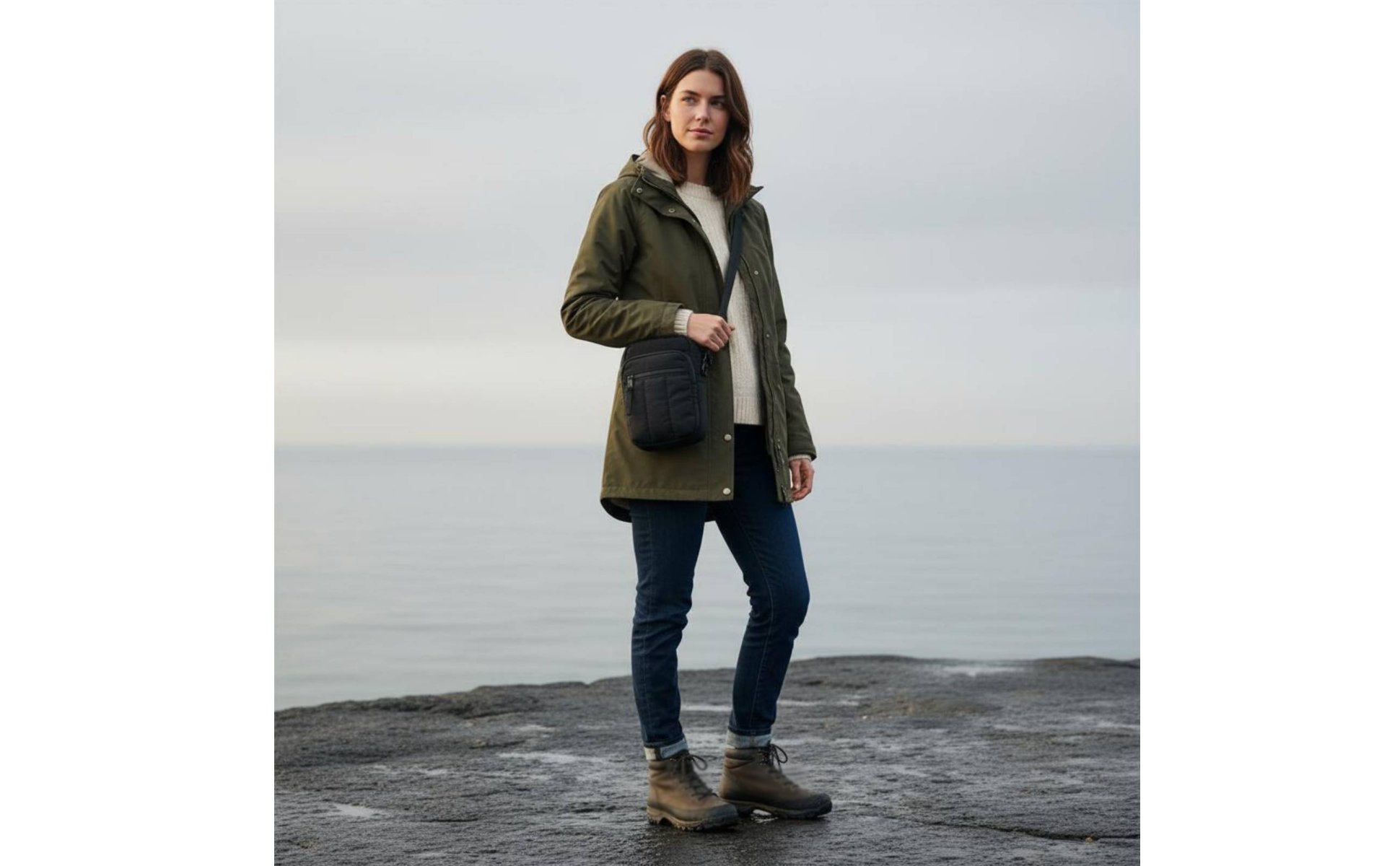 Kleine gesteppte Umhängetasche mehrere Fächer Handytasche zum Umhängen für Damen