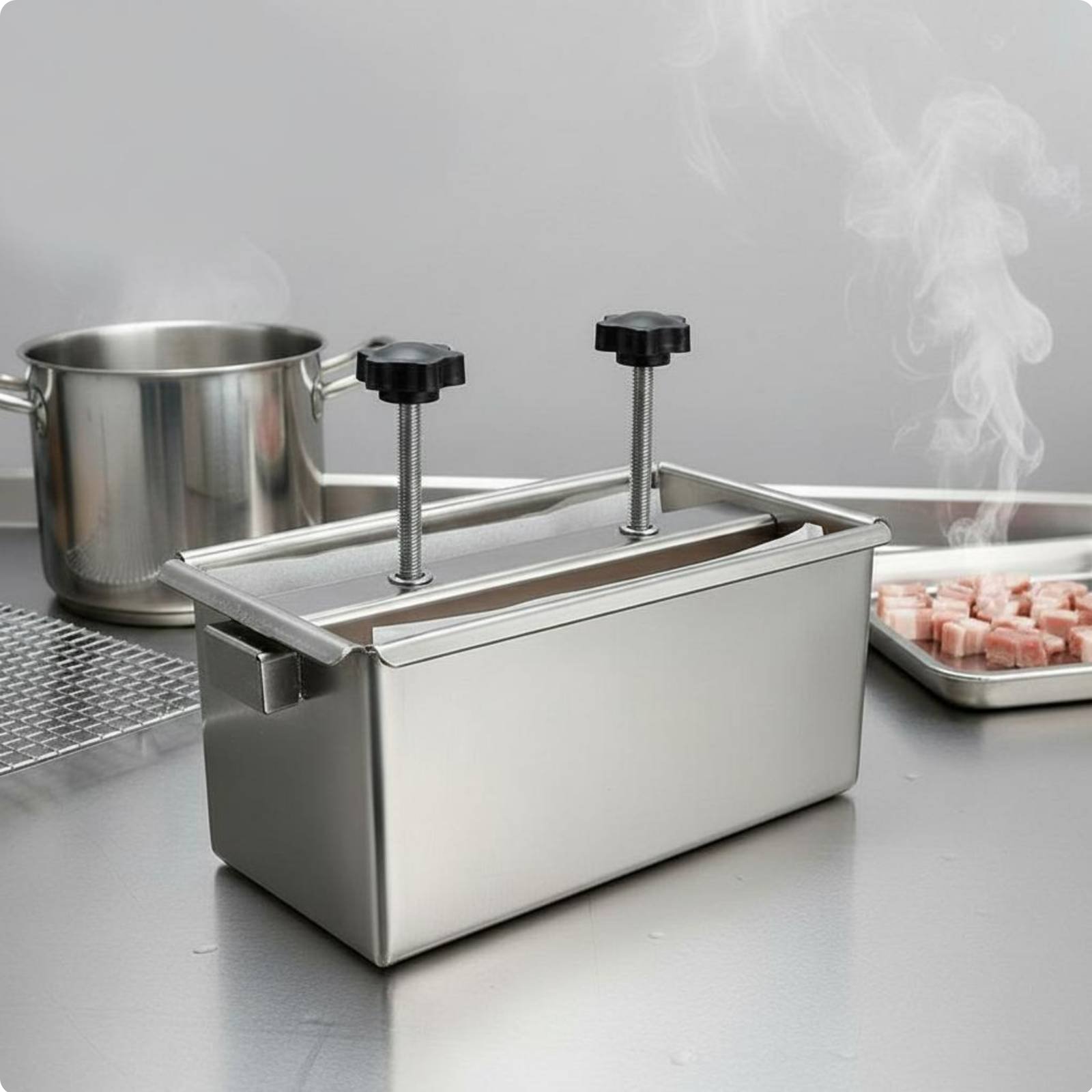 Stainless Steel Meat Press Polished Finish Ham Press Mold Compact & Portable