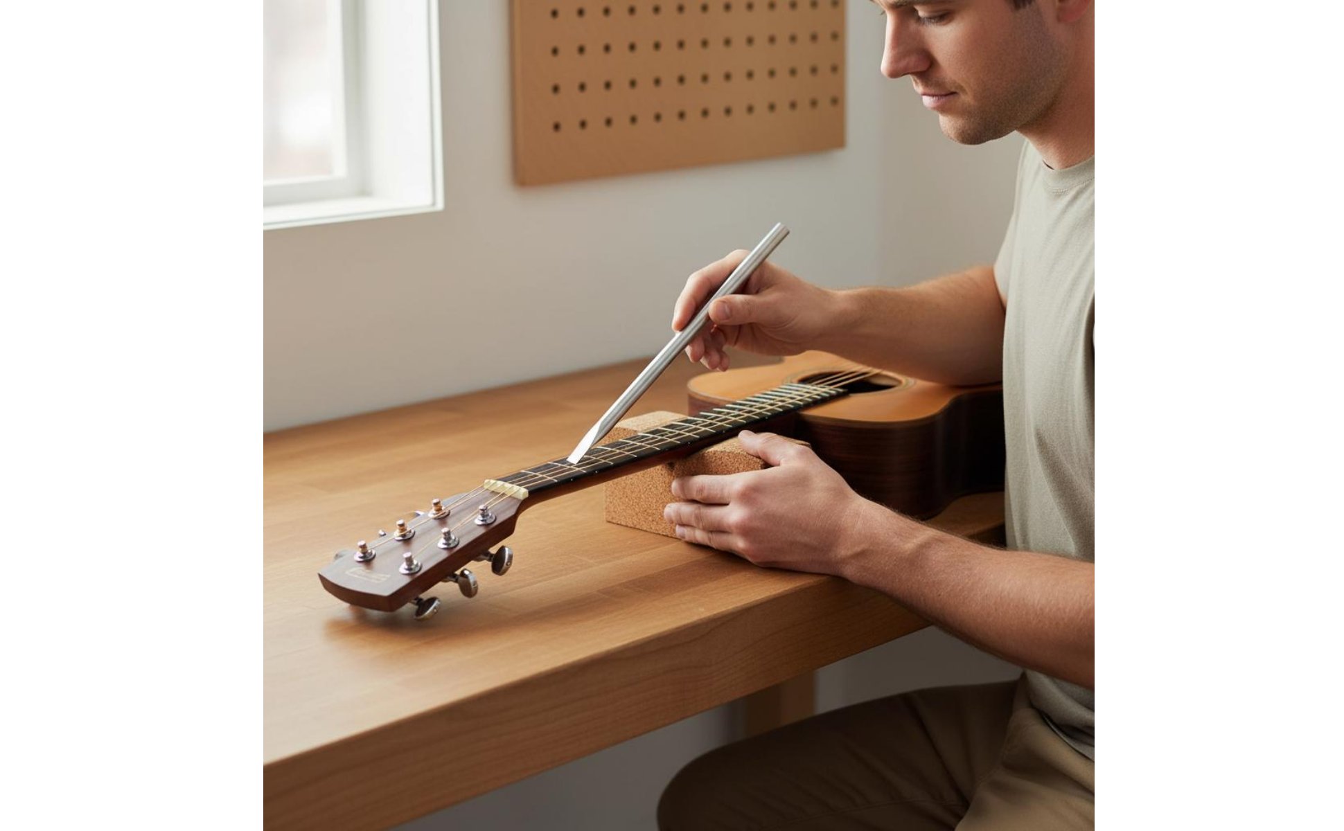 Luthier Fret Press Tool Non-Damaging Guitar Fret Punch for Repair Shop, Luthiers