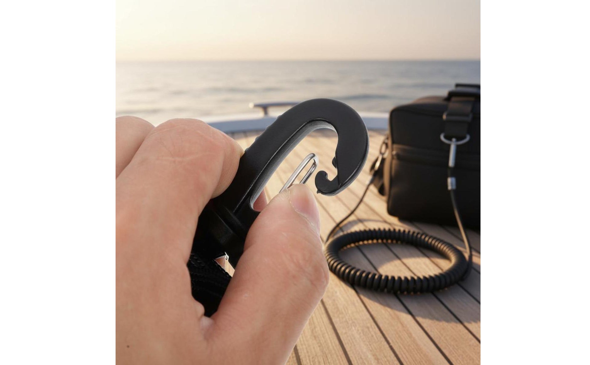 Diving Coil Lanyard Steel Wire Core Underwater Camera Tether Coiled Design