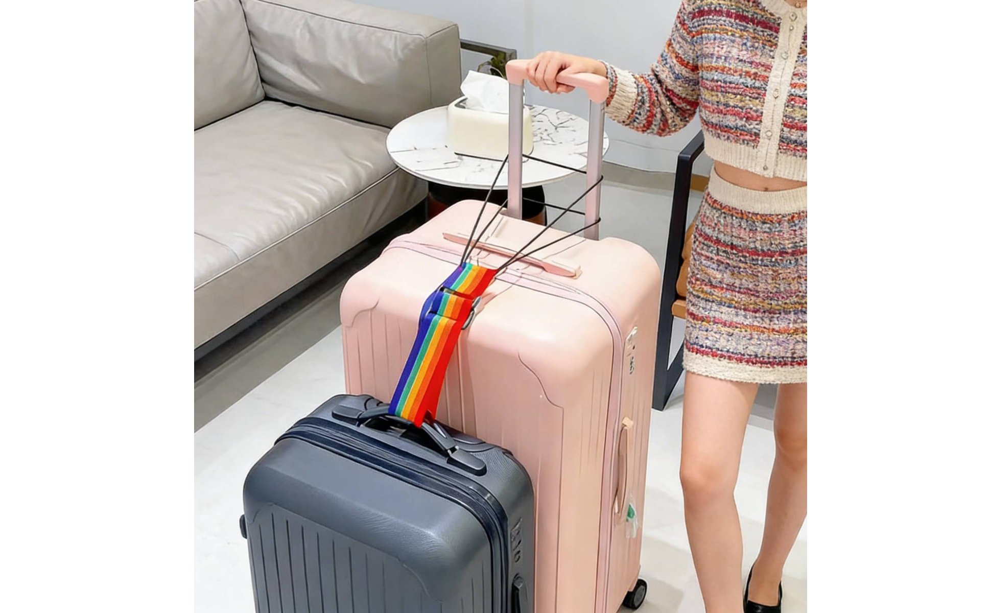 Adjustable Luggage Bungee Multi-Purpose Suitcase Add-a-Bag Strap Portable