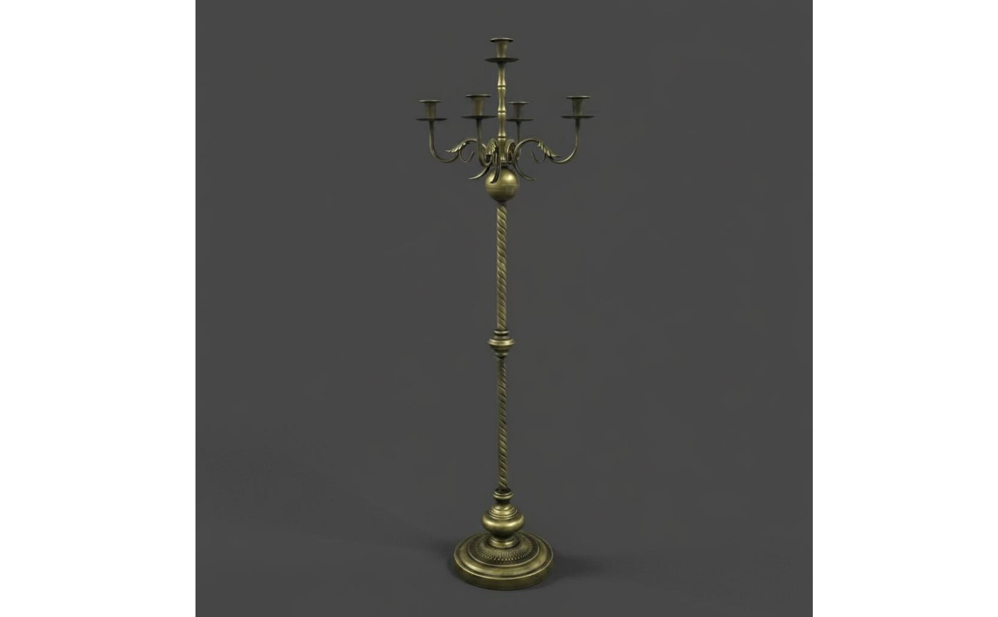 Grand Bougeoir En Métal Finition Couleur Bronze Chandelier de à 5 Branches