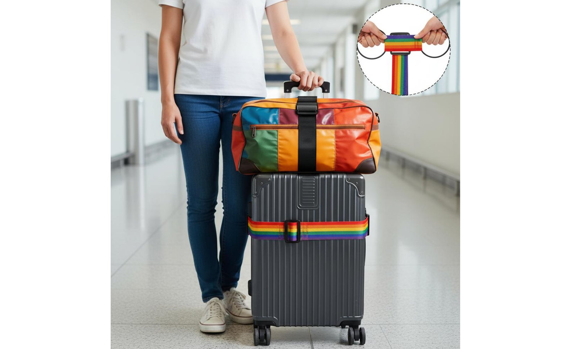 Adjustable Luggage Bungee Multi-Purpose Suitcase Add-a-Bag Strap Portable