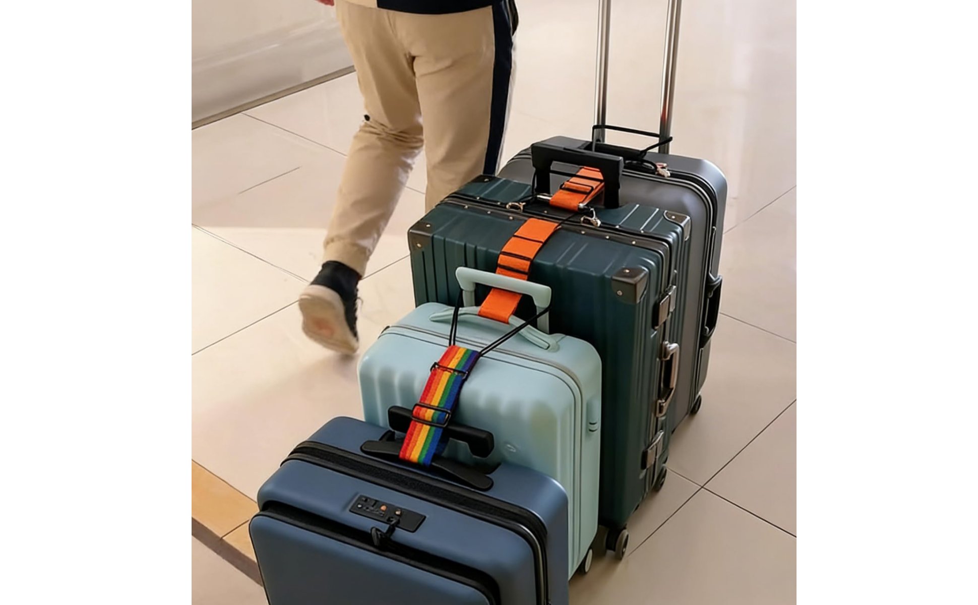 Adjustable Luggage Bungee Multi-Purpose Suitcase Add-a-Bag Strap Portable