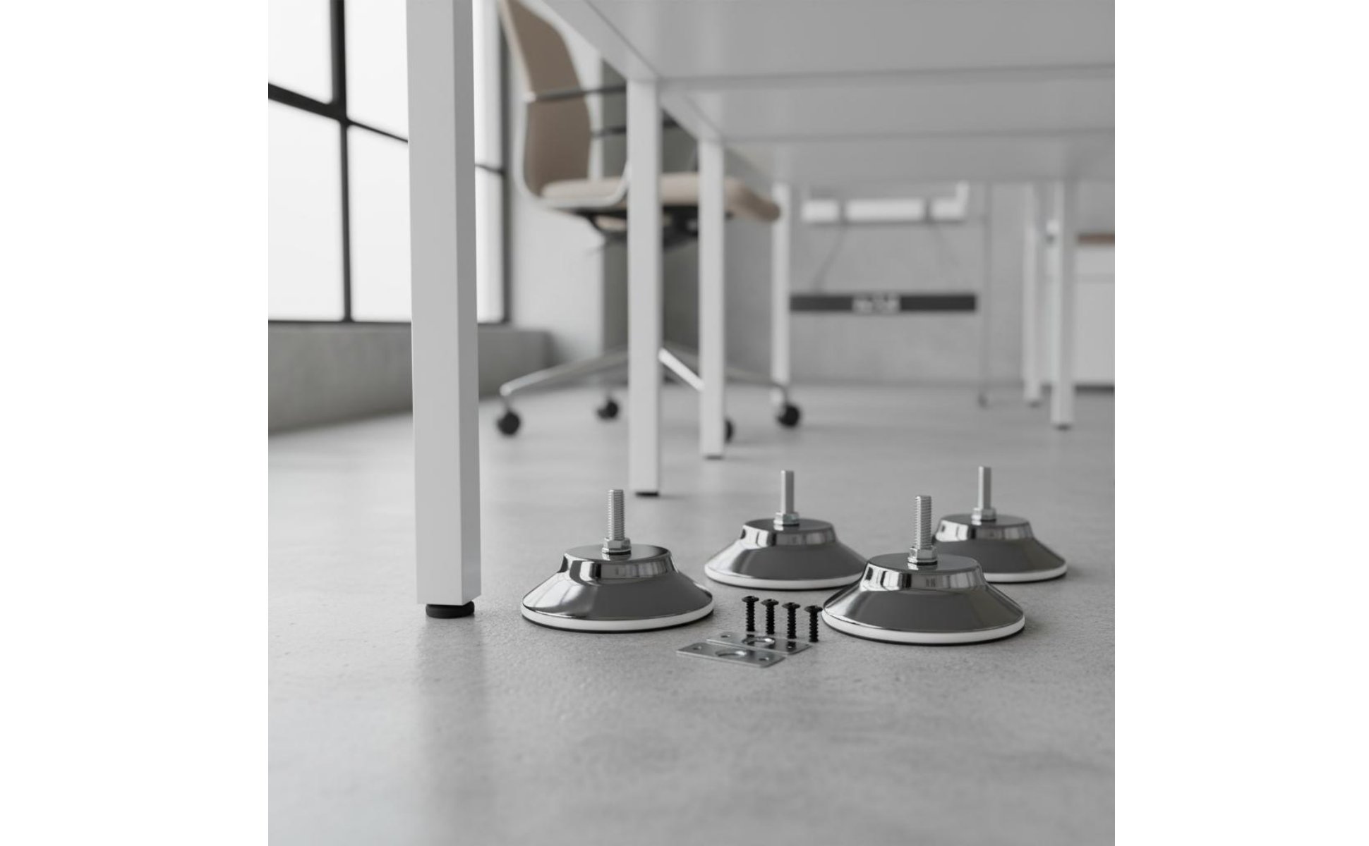 Billiard Table Adjustable Feet Set Chrome Finish 5 Inch Table Leveling Feet