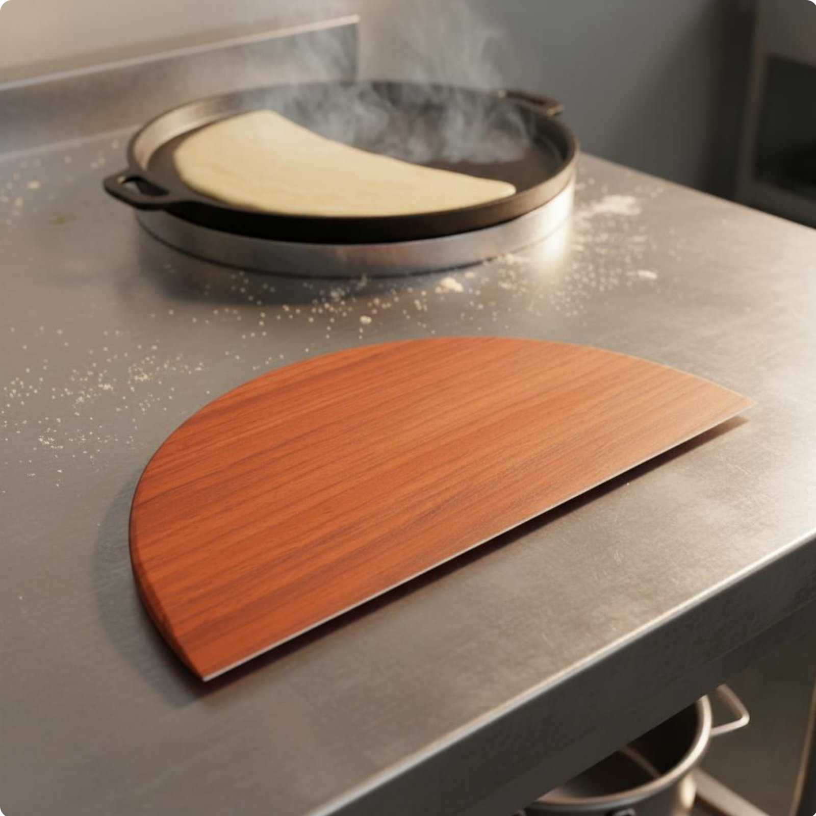 Jianbing Beveled Border Wooden Pancake Natural Color for Chefs