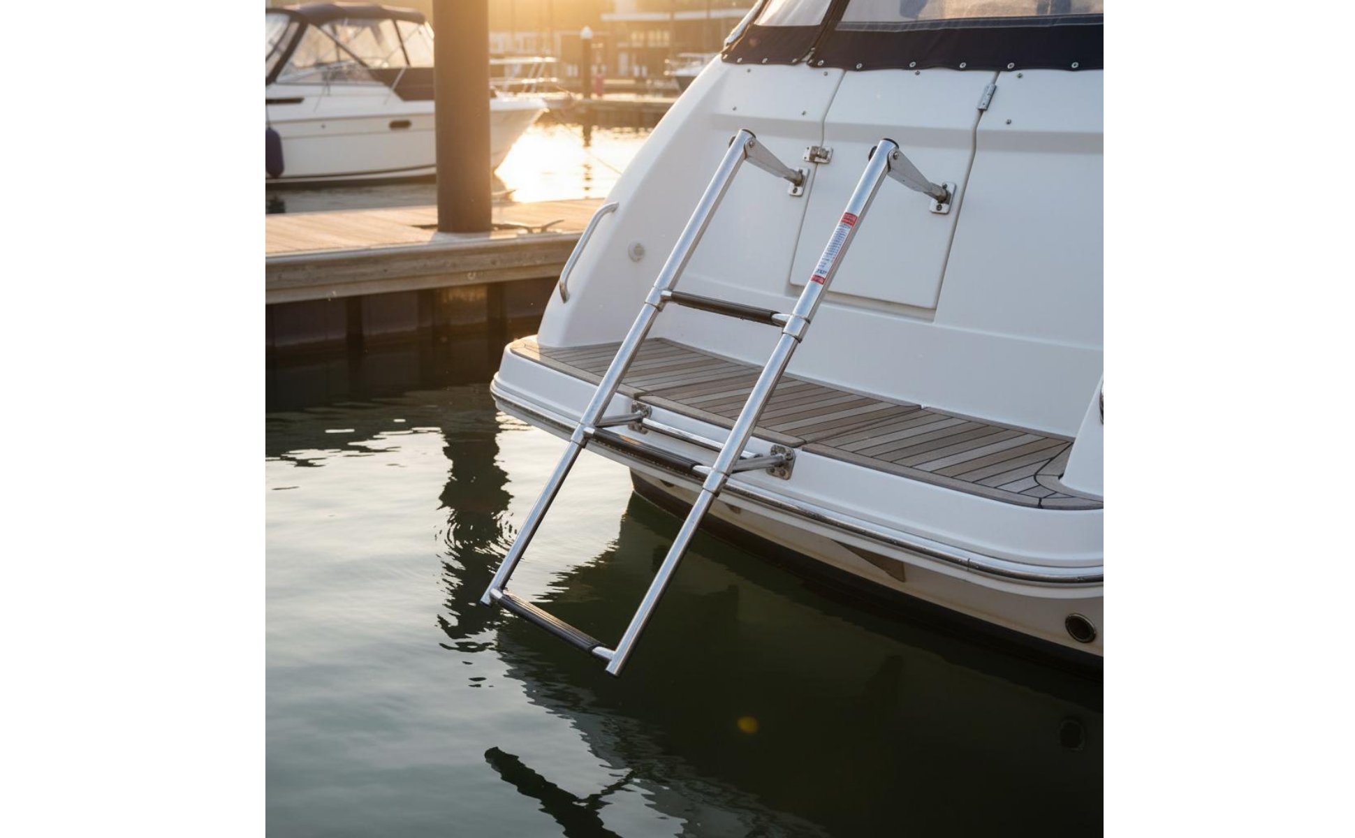 Échelle Télescopique 3 Marches Acier Inoxydable pour Bateau, Ponton