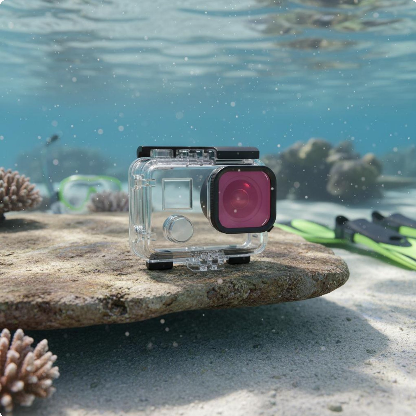 Waterproof Diving Housing Tempered Glass Lens Action Camera Dive Case for