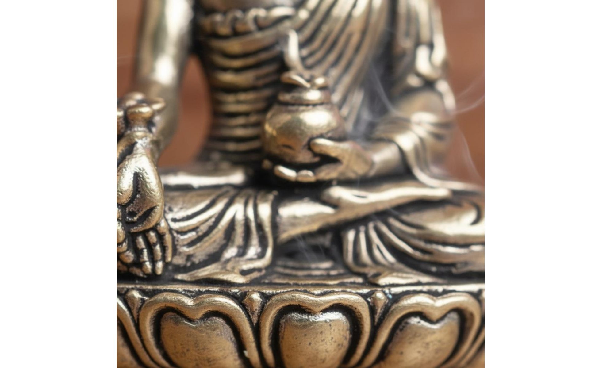 Brass Medicine Buddha Statue Detailed Artwork for Altar, Office Desk, Buddhists