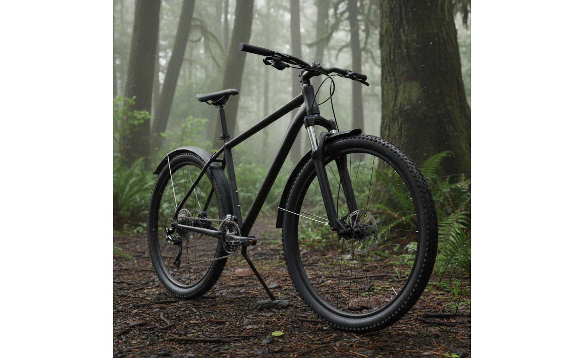 2 Pieces Mountain Bike Mudguard Matte Black Finish for Muddy Trails, Rainy Days