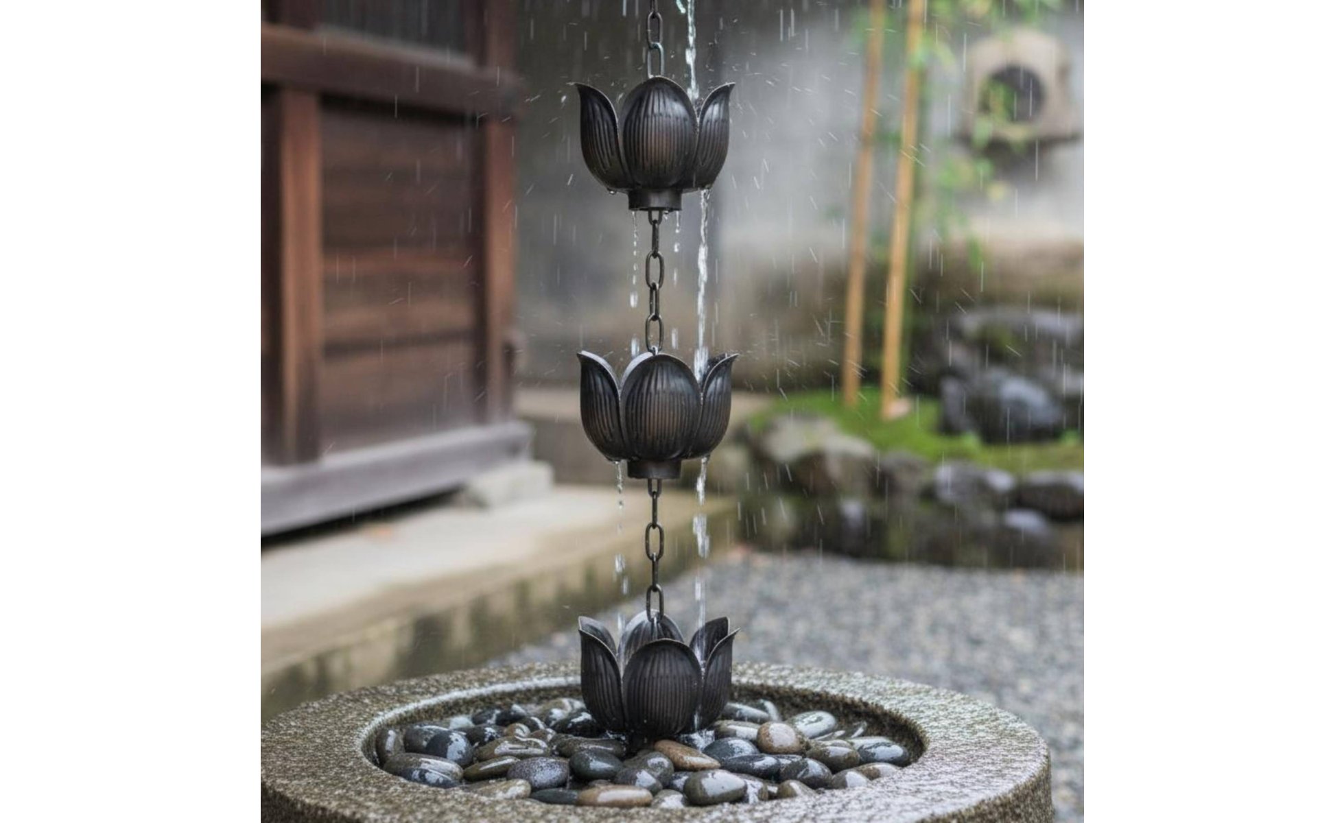 Lotus Rain Chain Oriental Aesthetic Decorative Rain Chain for House Eaves, Patio