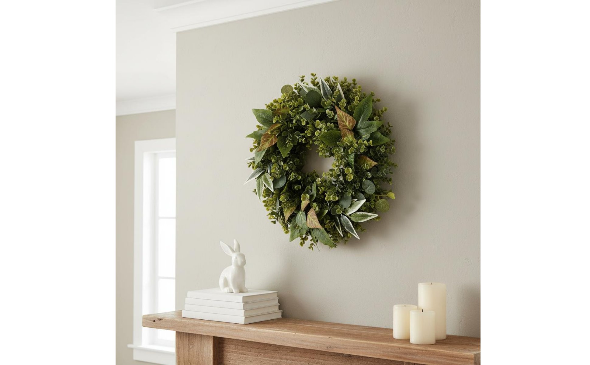 Eucalyptus Wreath Realistic Look Artificial Eucalyptus Wreath for Easter, Wall