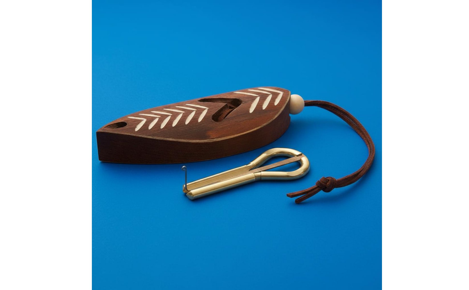 Portable Mouth Harp with Case Handmade Brass Jew's Harp for Musicians, Beginners