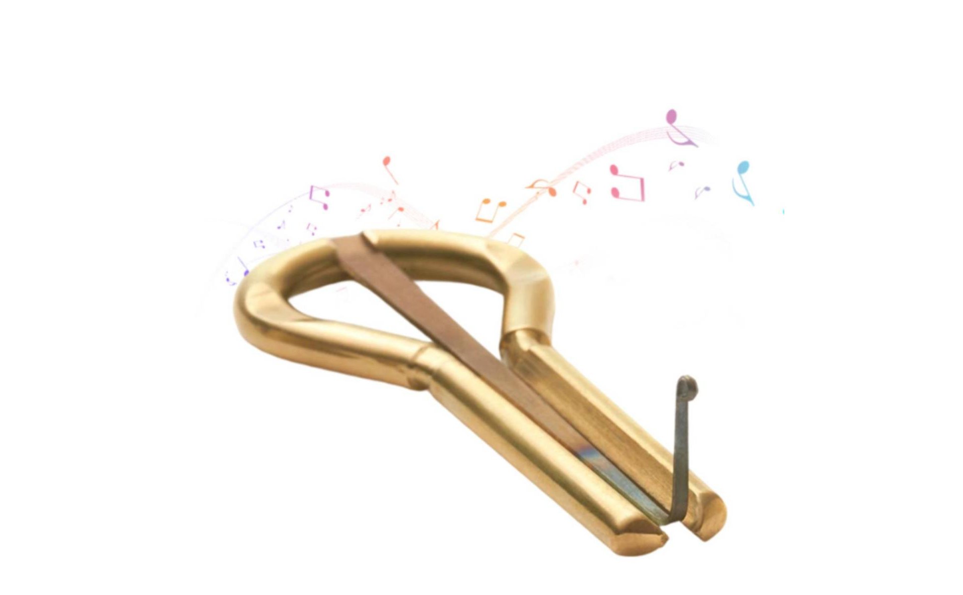 Portable Mouth Harp with Case Handmade Brass Jew's Harp for Musicians, Beginners