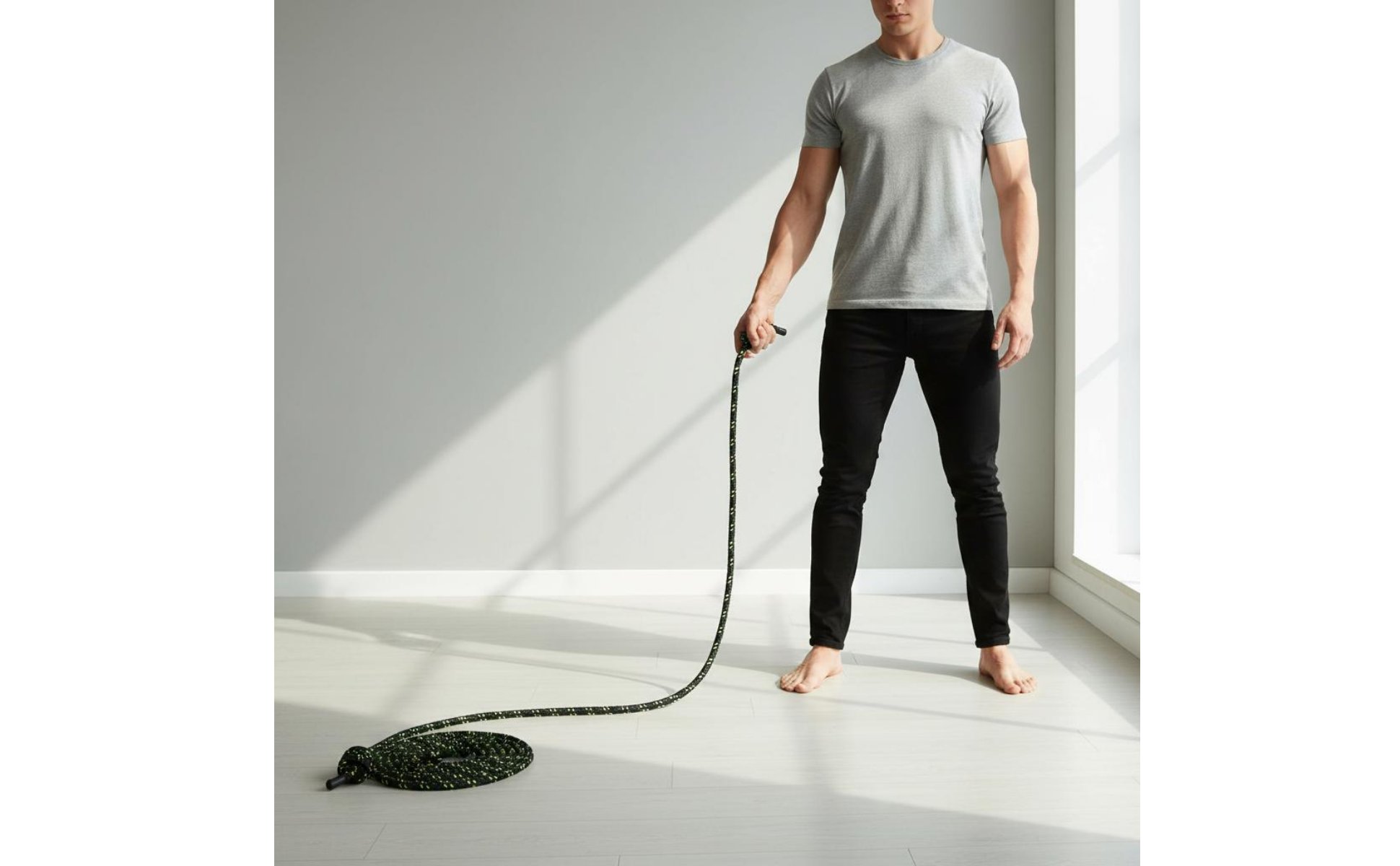 Flow Rope Portable Handleless Jump Rope Long-Lasting Material for Home Gym