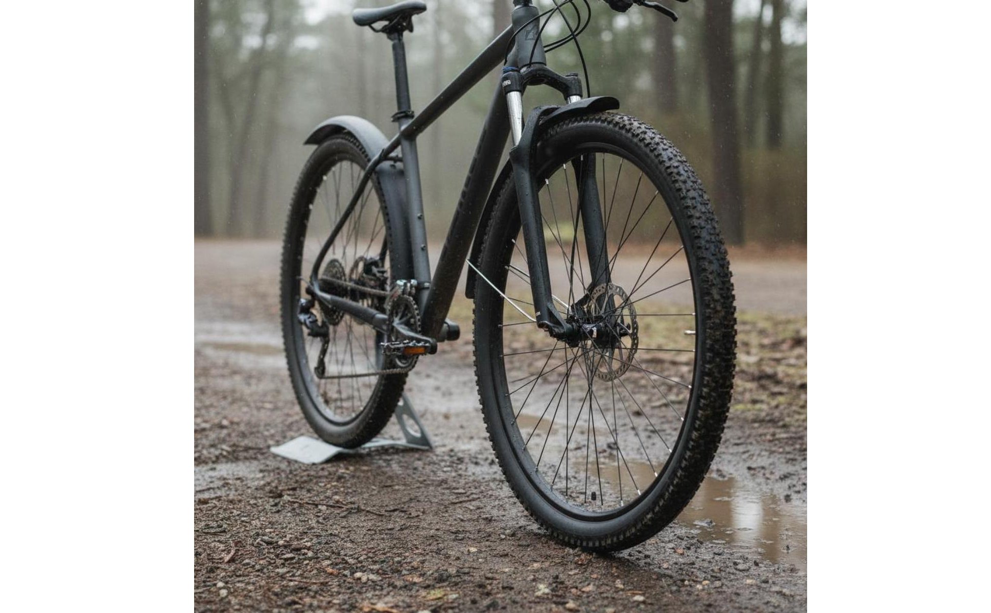 2 Pieces Mountain Bike Mudguard Matte Black Finish for Muddy Trails, Rainy Days