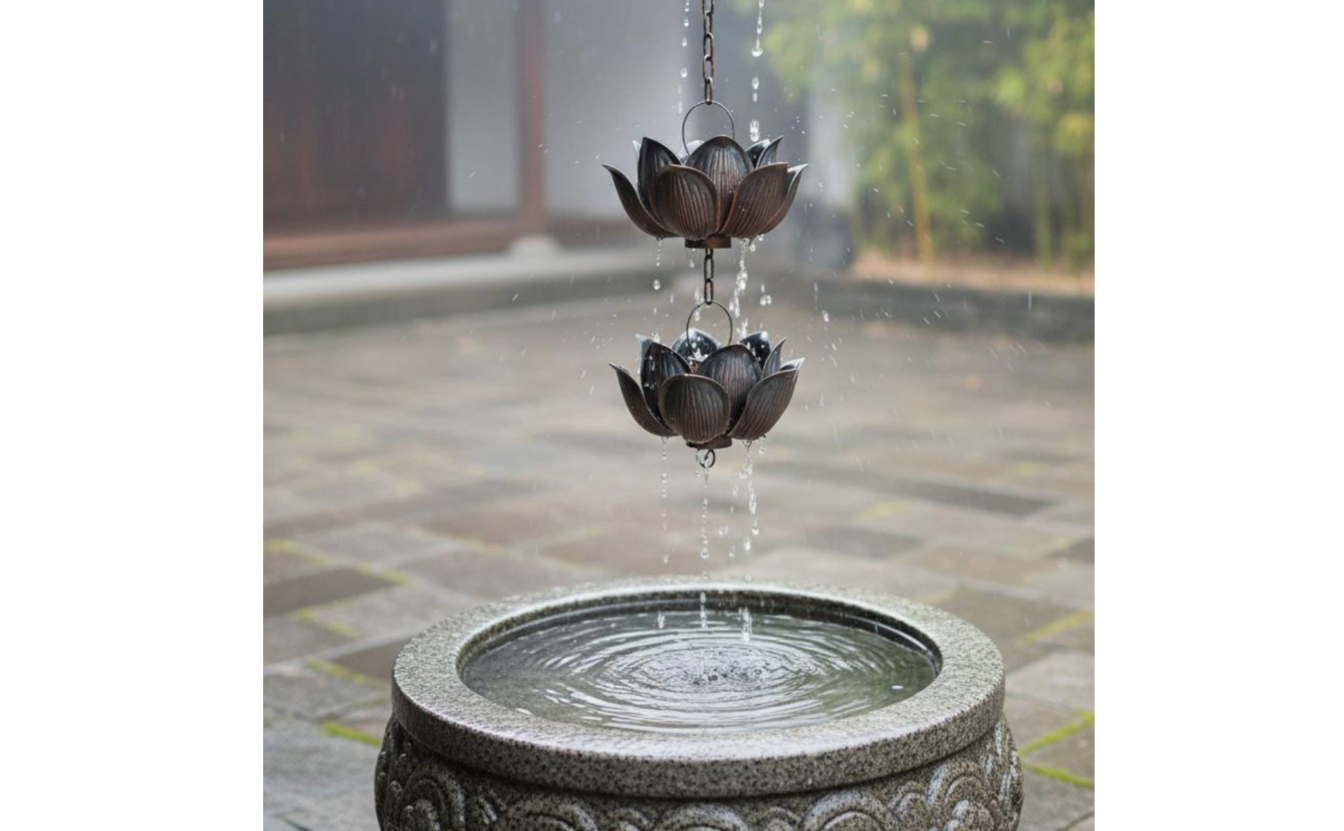 Lotus Rain Chain Oriental Aesthetic Decorative Rain Chain for House Eaves, Patio
