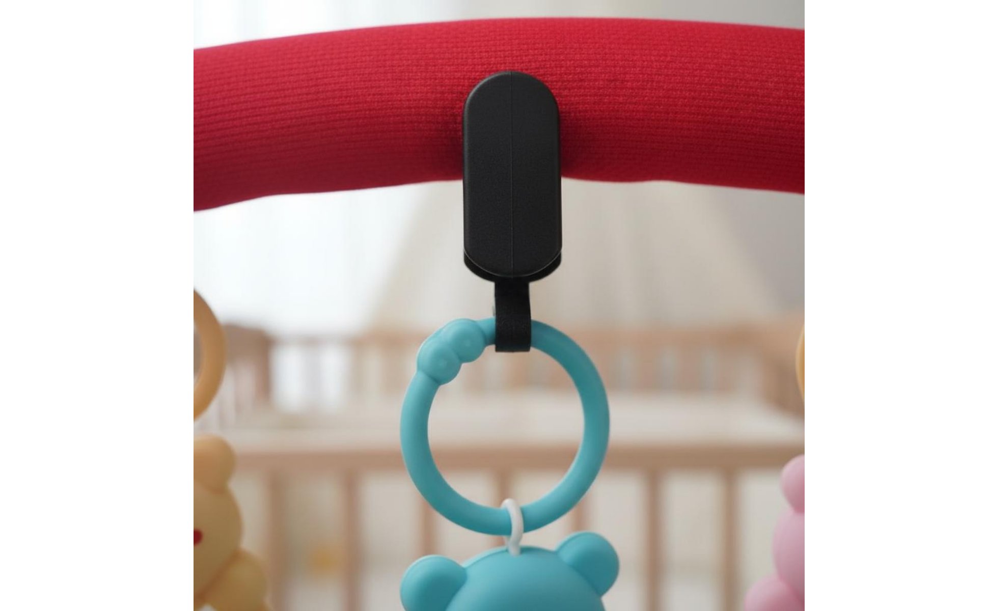 Baby Bouncer Toy Arch Wooden Beads Bouncer Toy Bar Attachment for Infants
