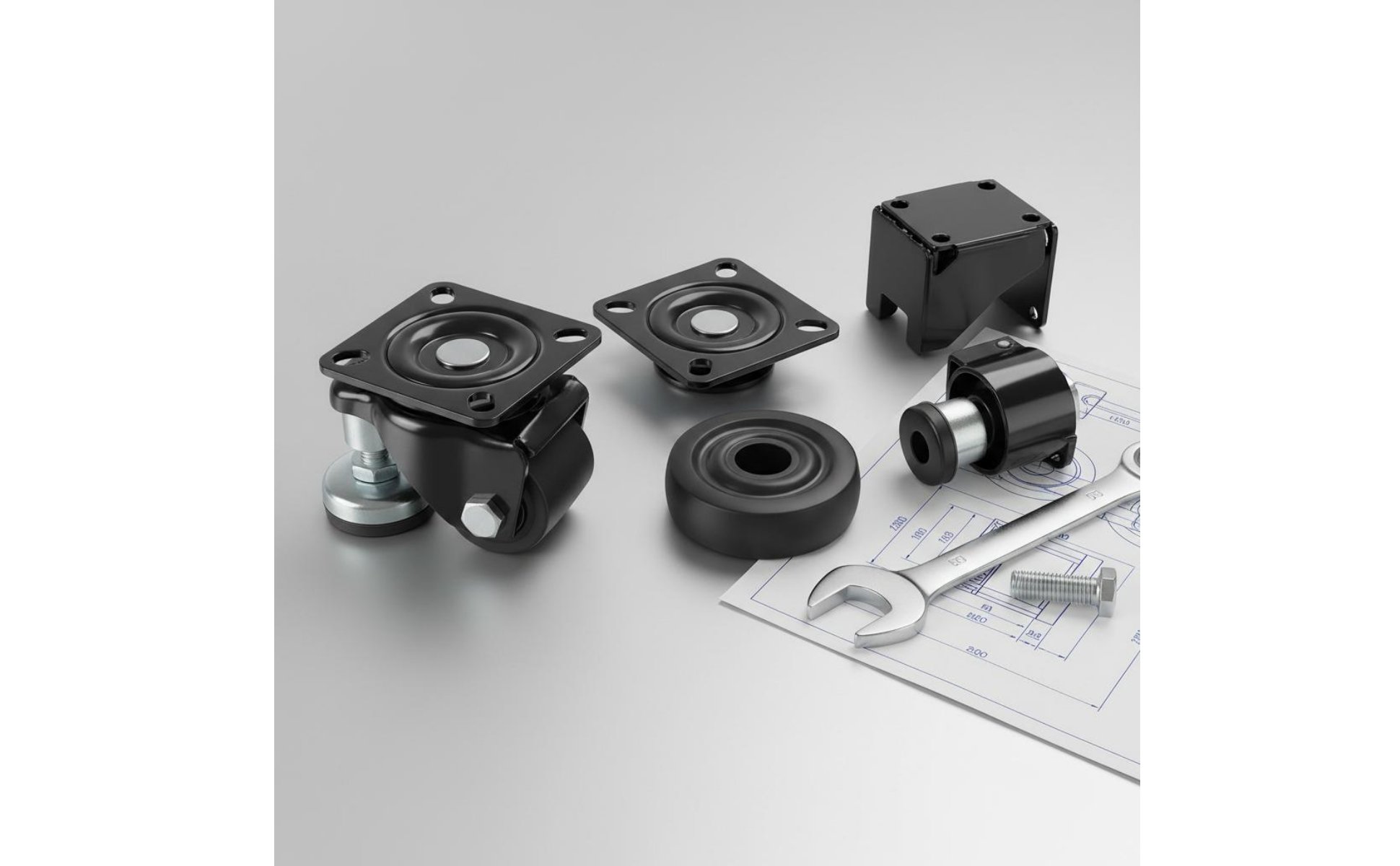 Leveling Caster Low Center of Weight Heavy Duty Caster Wheel for Warehouse