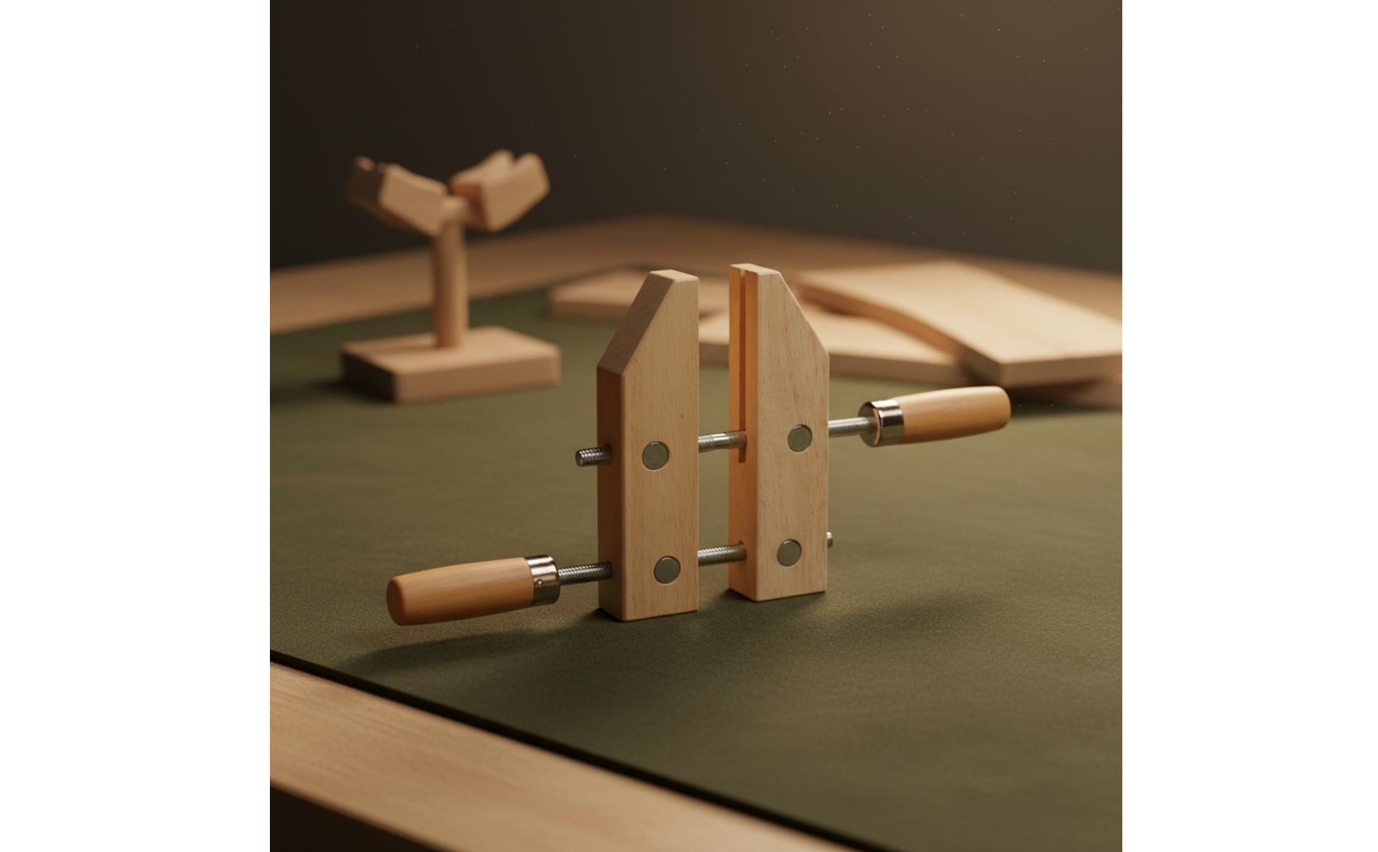 Wooden Hand Screw Clamp Long-Lasting Rubberwood Body Parallel Jaw Wood Clamp