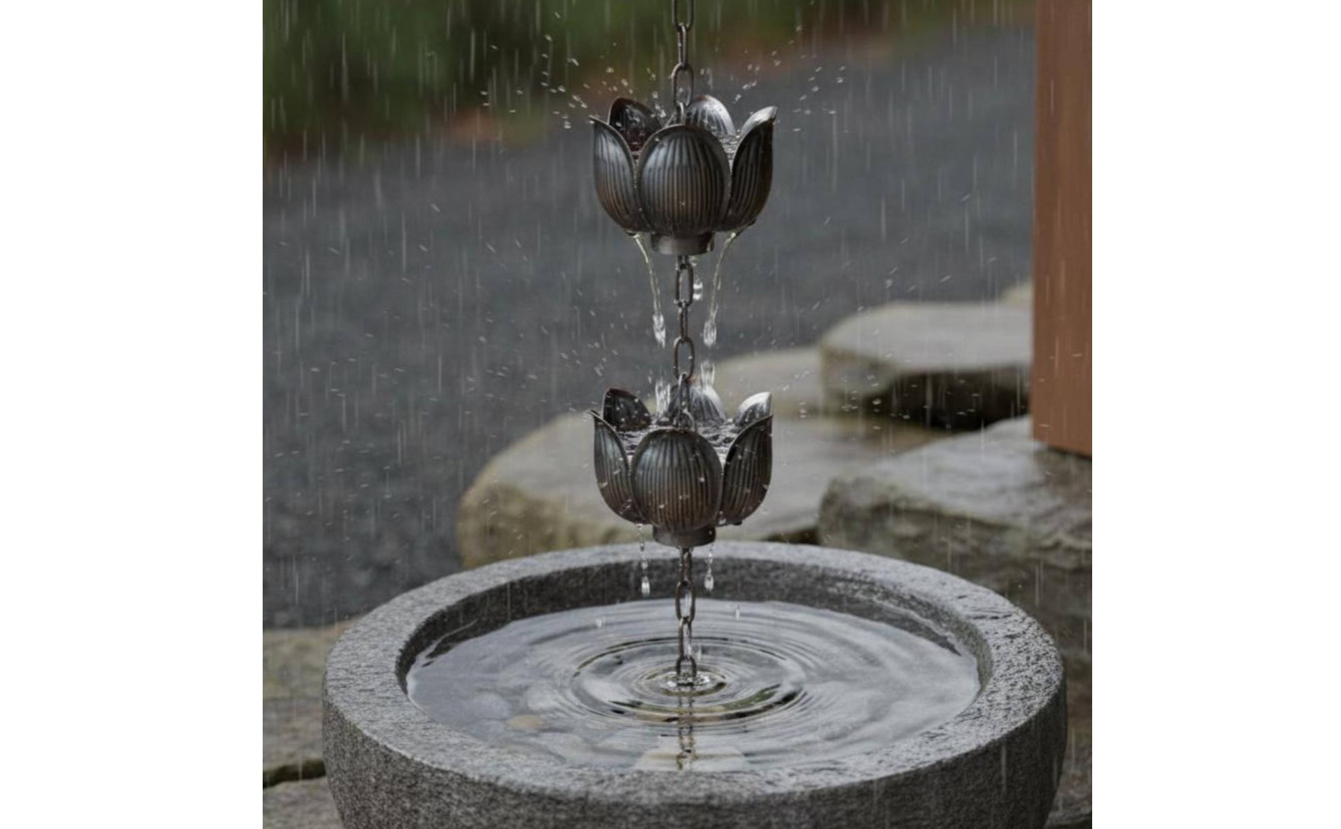 Lotus Rain Chain Oriental Aesthetic Decorative Rain Chain for House Eaves, Patio