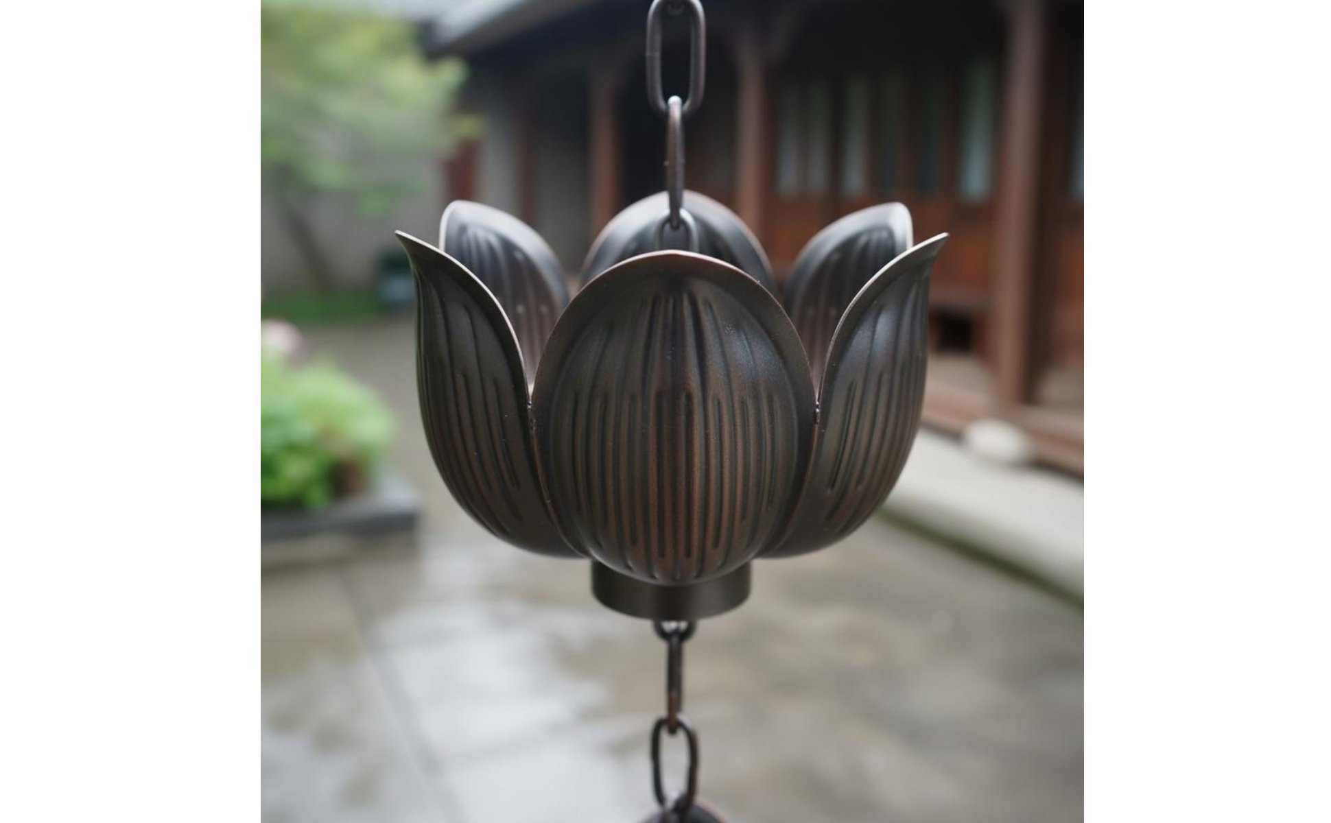 Lotus Rain Chain Oriental Aesthetic Decorative Rain Chain for House Eaves, Patio