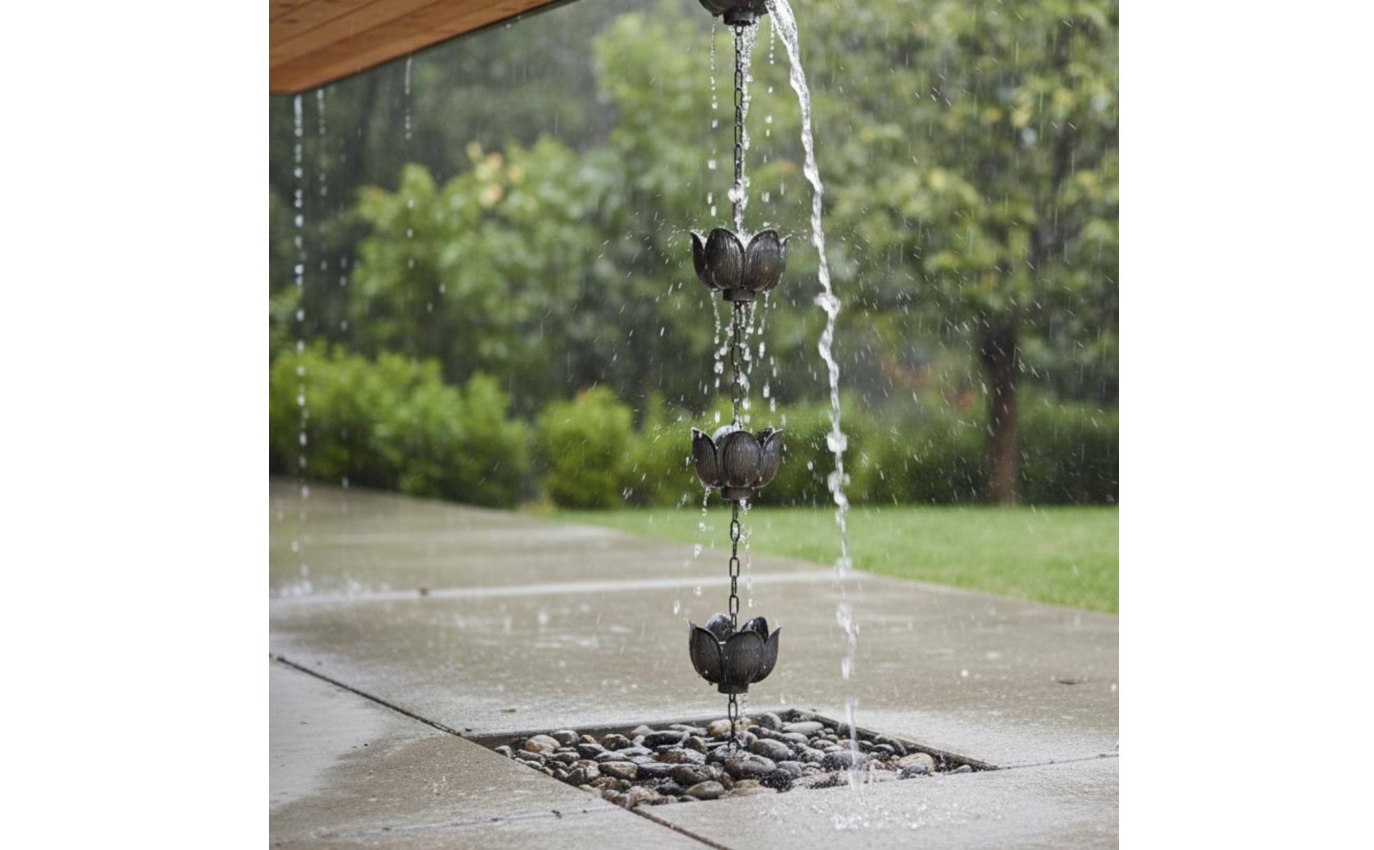 Lotus Rain Chain Oriental Aesthetic Decorative Rain Chain for House Eaves, Patio