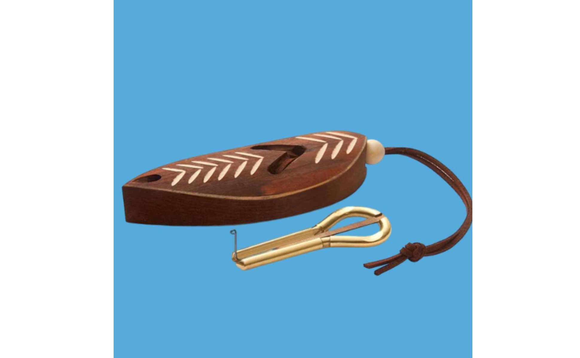 Portable Mouth Harp with Case Handmade Brass Jew's Harp for Musicians, Beginners