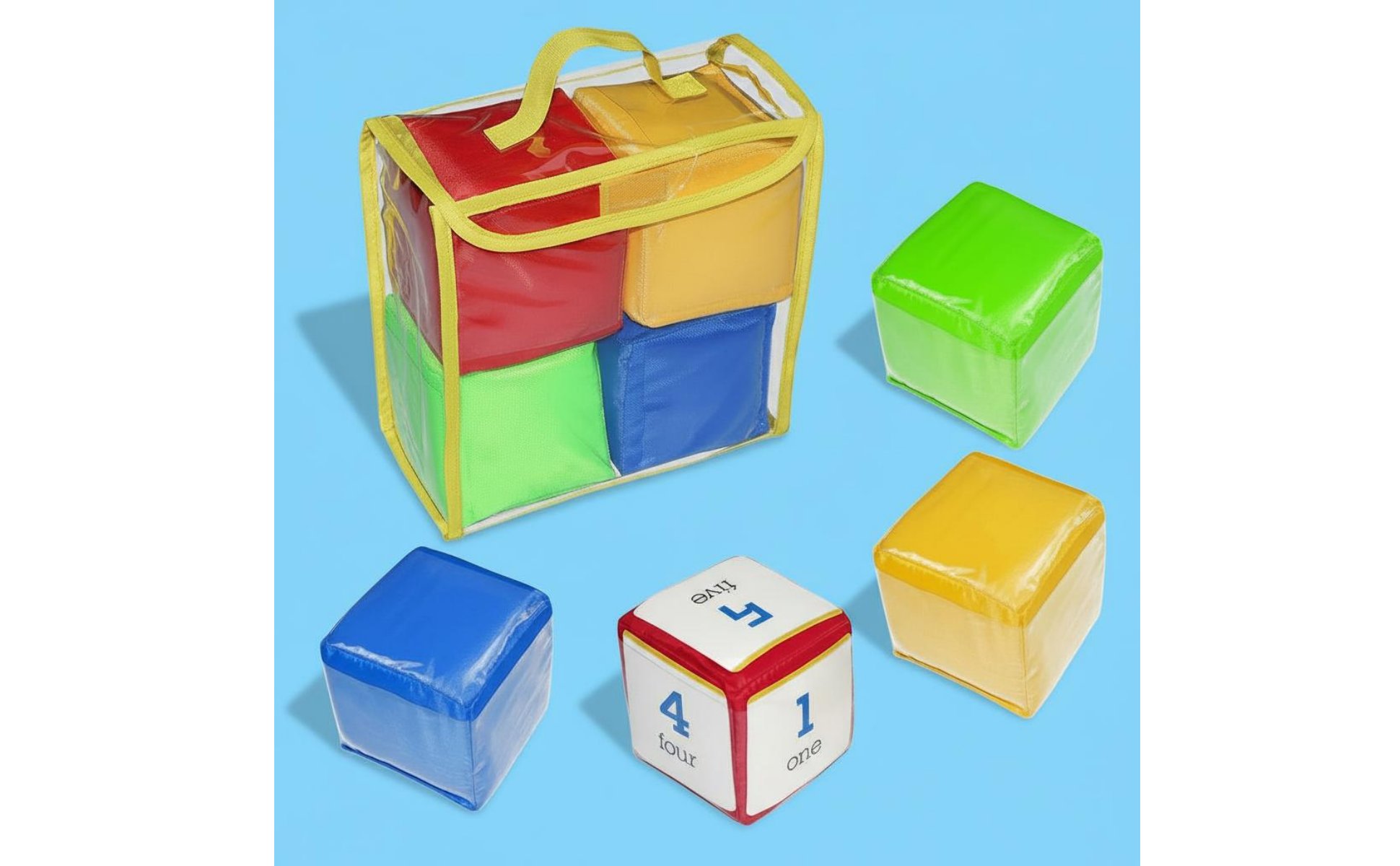 4 Pieces Pocket Dice Set Includes Storage Bag Customizable Foam Dice