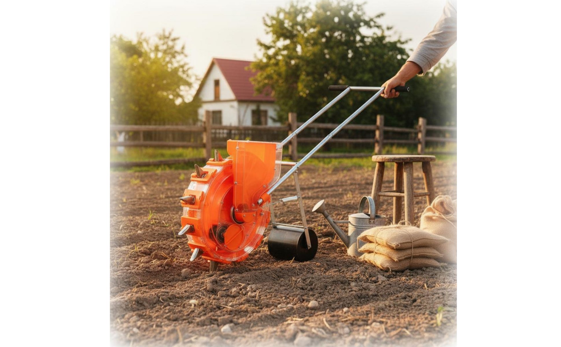 Single Row Walk Behind Seeder Multifunctional Vegetable Precision Planter