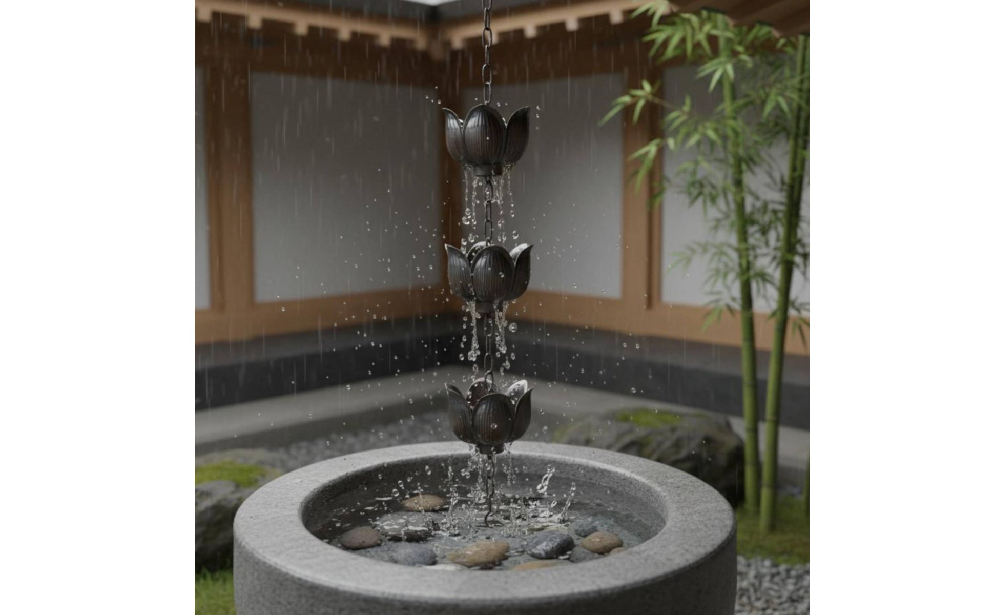 Lotus Rain Chain Oriental Aesthetic Decorative Rain Chain for House Eaves, Patio