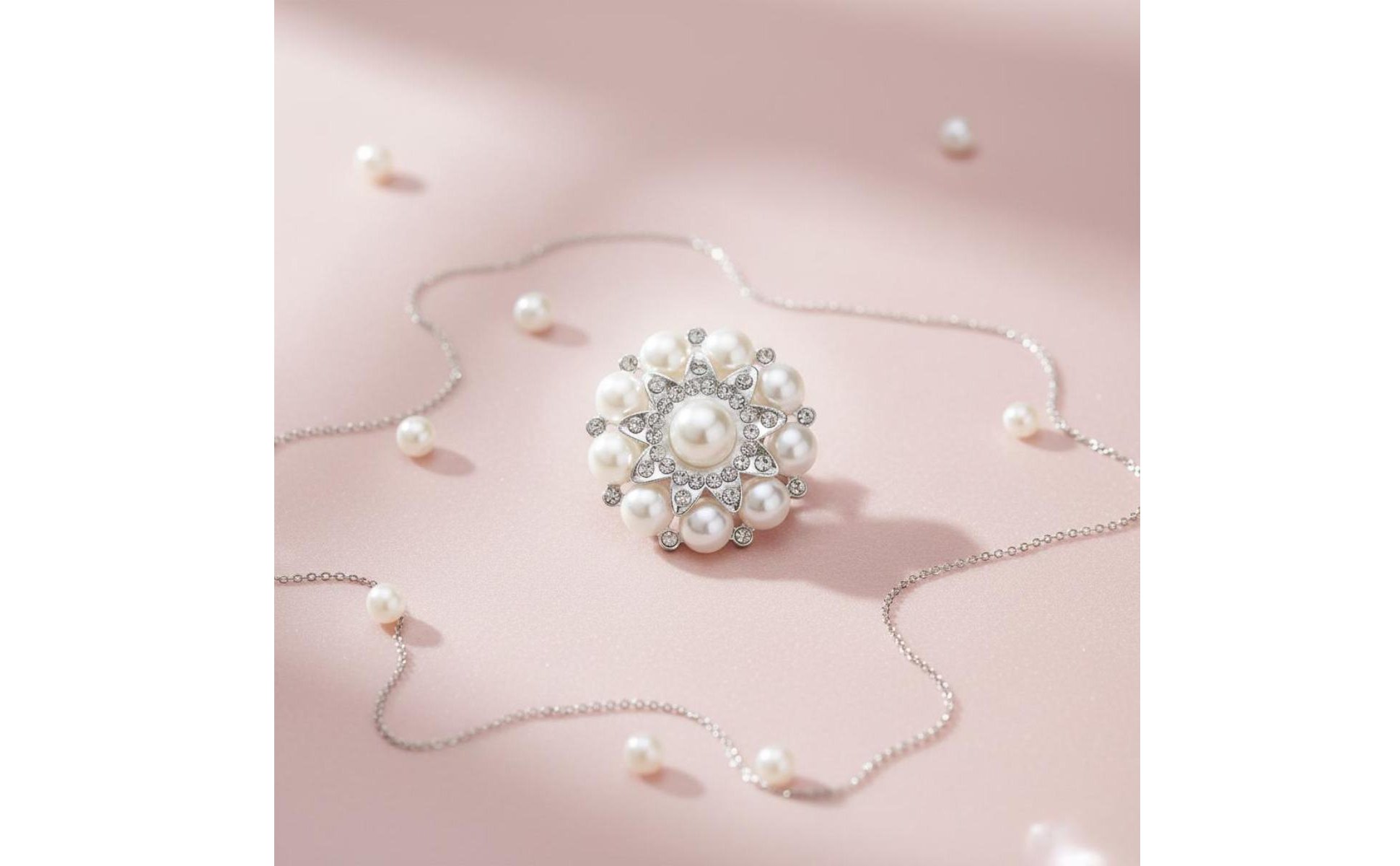 Bouton Perle et Cristal Design Élégant Bouton Rond Perles et Cristal Haute