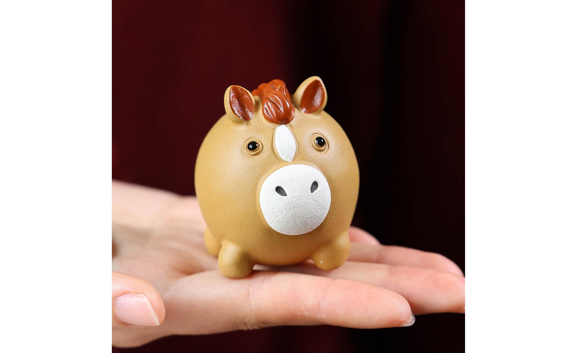 Chubby Horse Tea Pet Handmade for Desktop, Home Decor