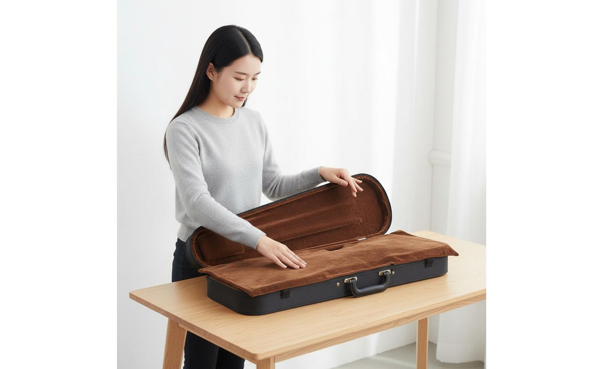 Couverture En Velvet pour Violon Doux Au Toucher Housse Anti-Poussière Violon