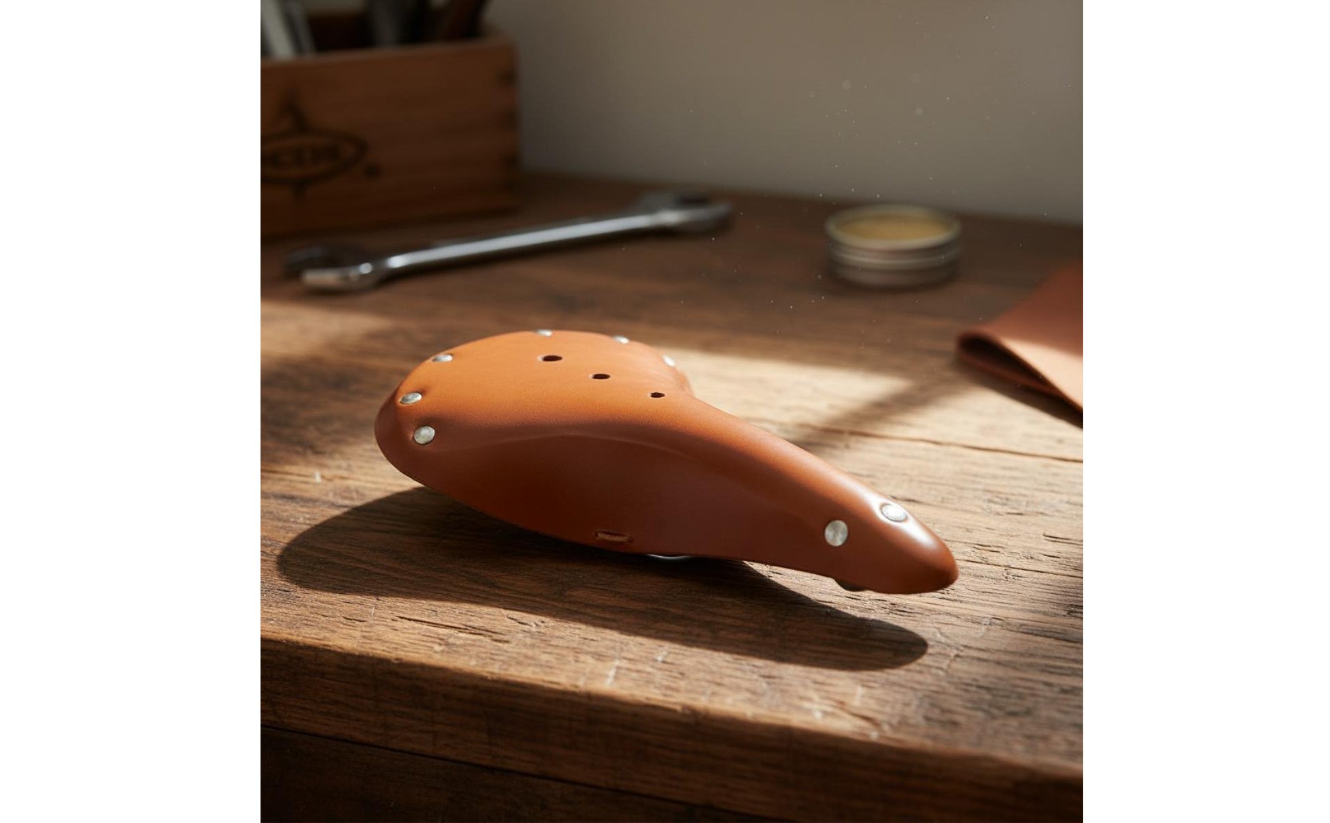 Selle Cuir Rivets Long-Lasting Selle Vélo Cuir pour Cyclistes