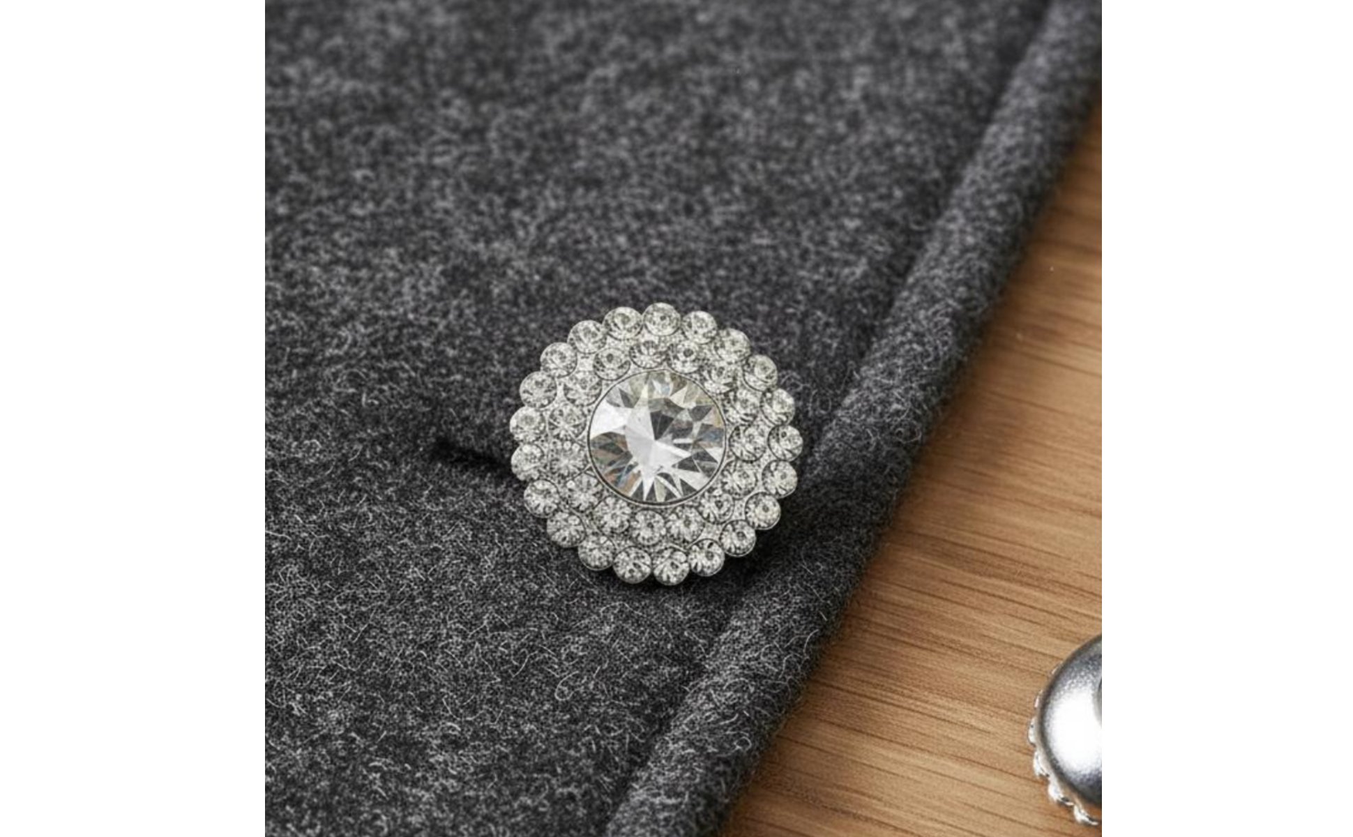 Bouton En Cristal et Métal Finition Brillante pour Bricolage, Couturiers
