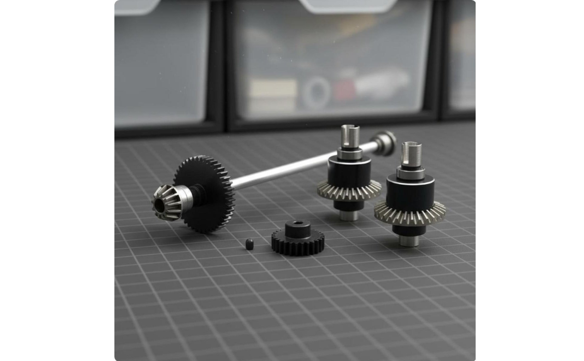 RC Car Gearbox Upgrade Kit Sturdy Metal Drive Shaft and Differential Kit