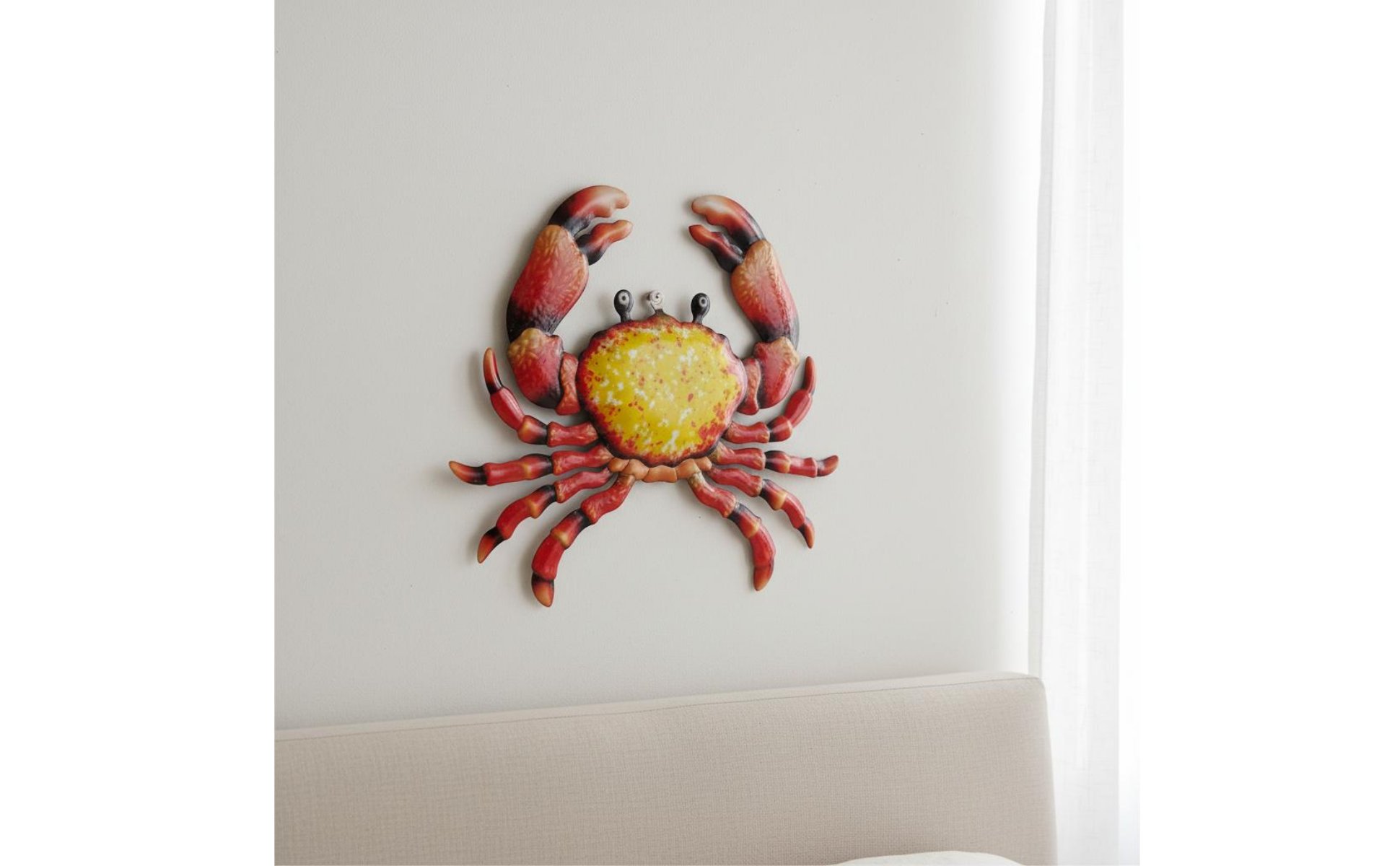 Metal Crab Wall Art Seafood Design Crab Wall Hanging Easy to Hang for Bathroom