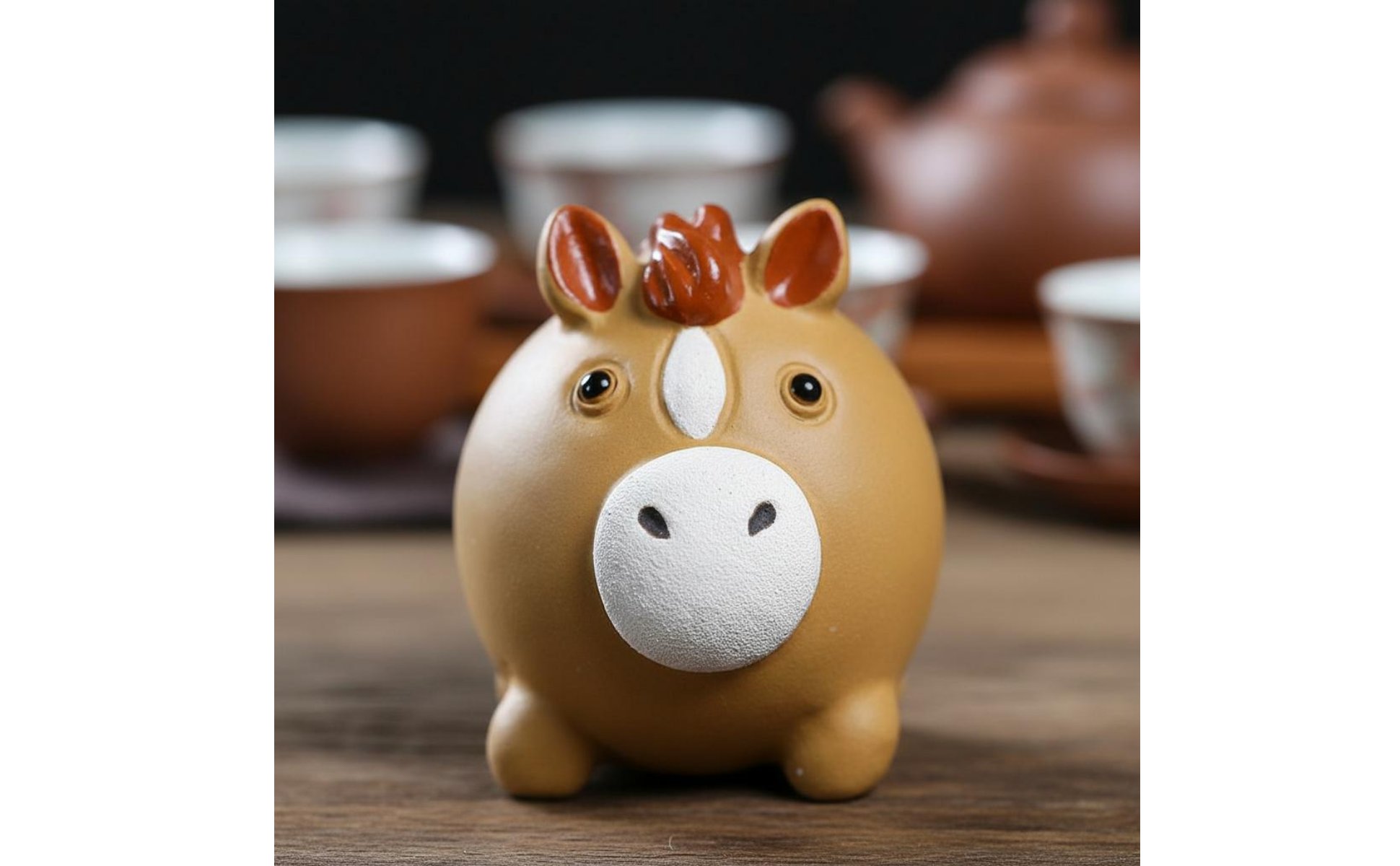 Chubby Horse Tea Pet Handmade for Desktop, Home Decor
