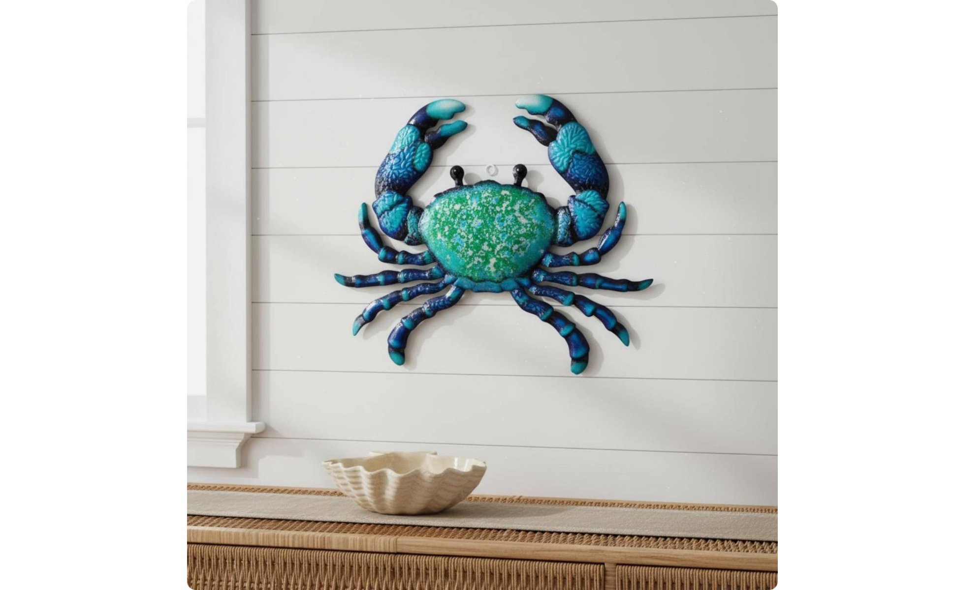 Metal Crab Wall Art Seafood Design Crab Wall Hanging Easy to Hang for Bathroom